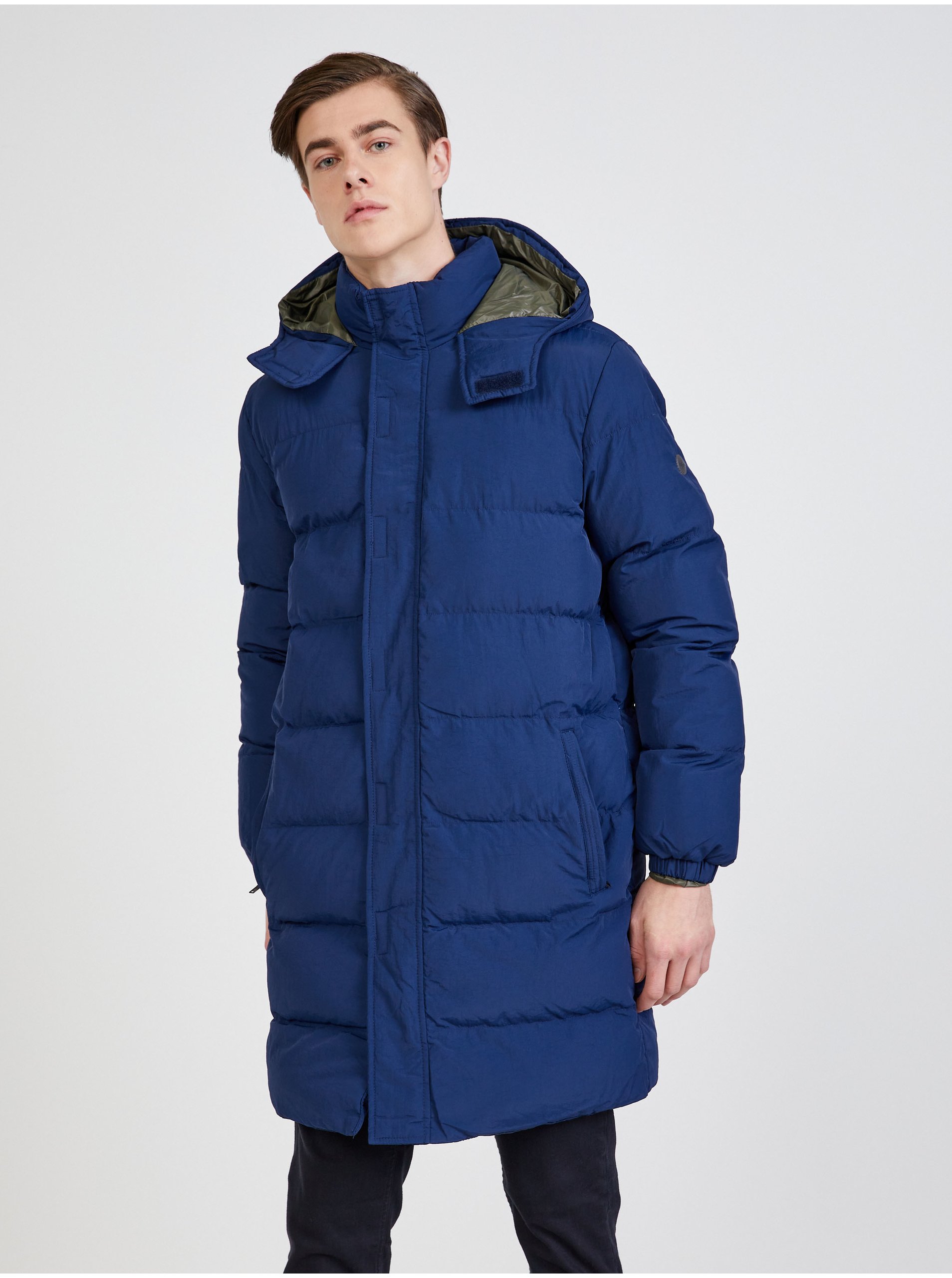 E-shop Modrý prešívaný kabát Blend