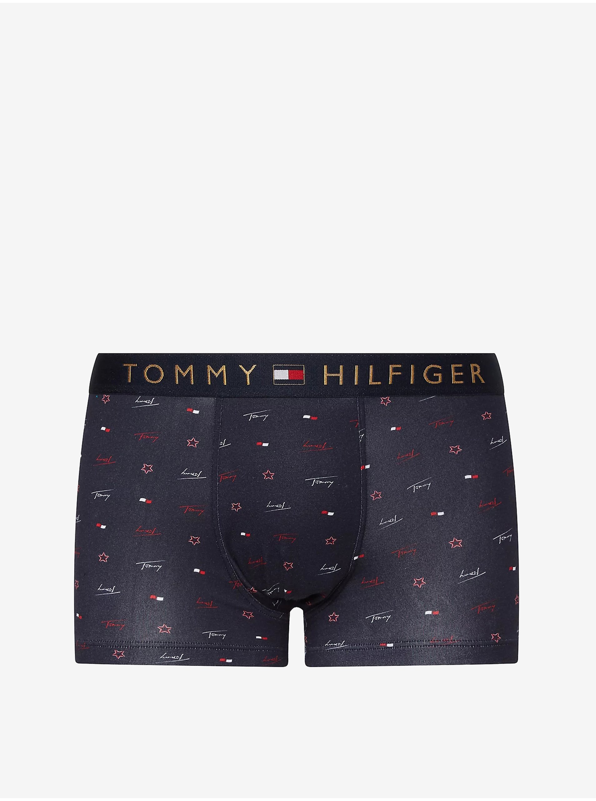 Levně Sada modrých pánských vzorovaných boxerek a ponožek Tommy Hilfiger Underwear