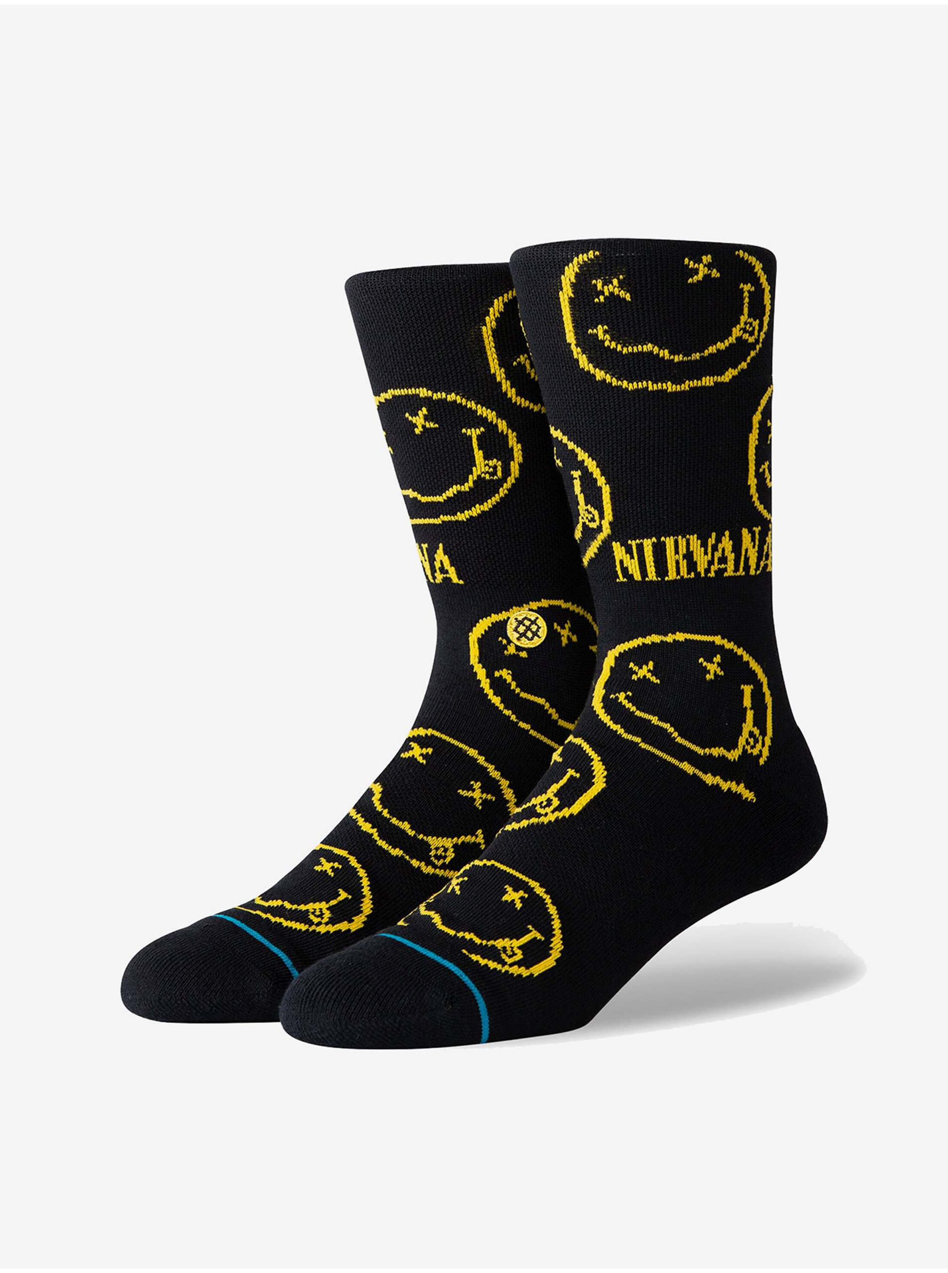 Lacno Čierne dámske vzorované ponožky Stance Nirvana Face