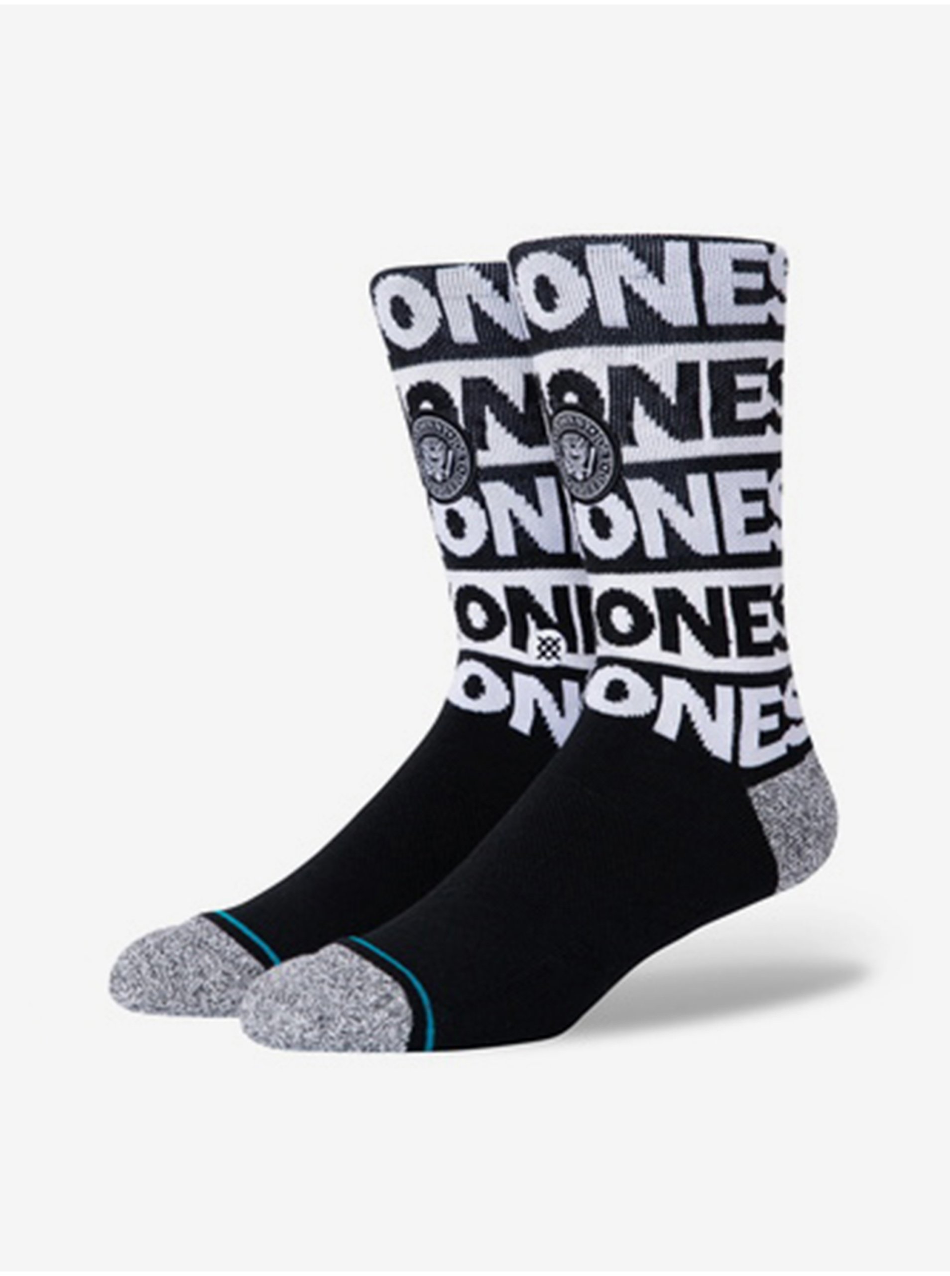 Lacno Bielo-čierne pánske vzorované ponožky Stance The Ramones