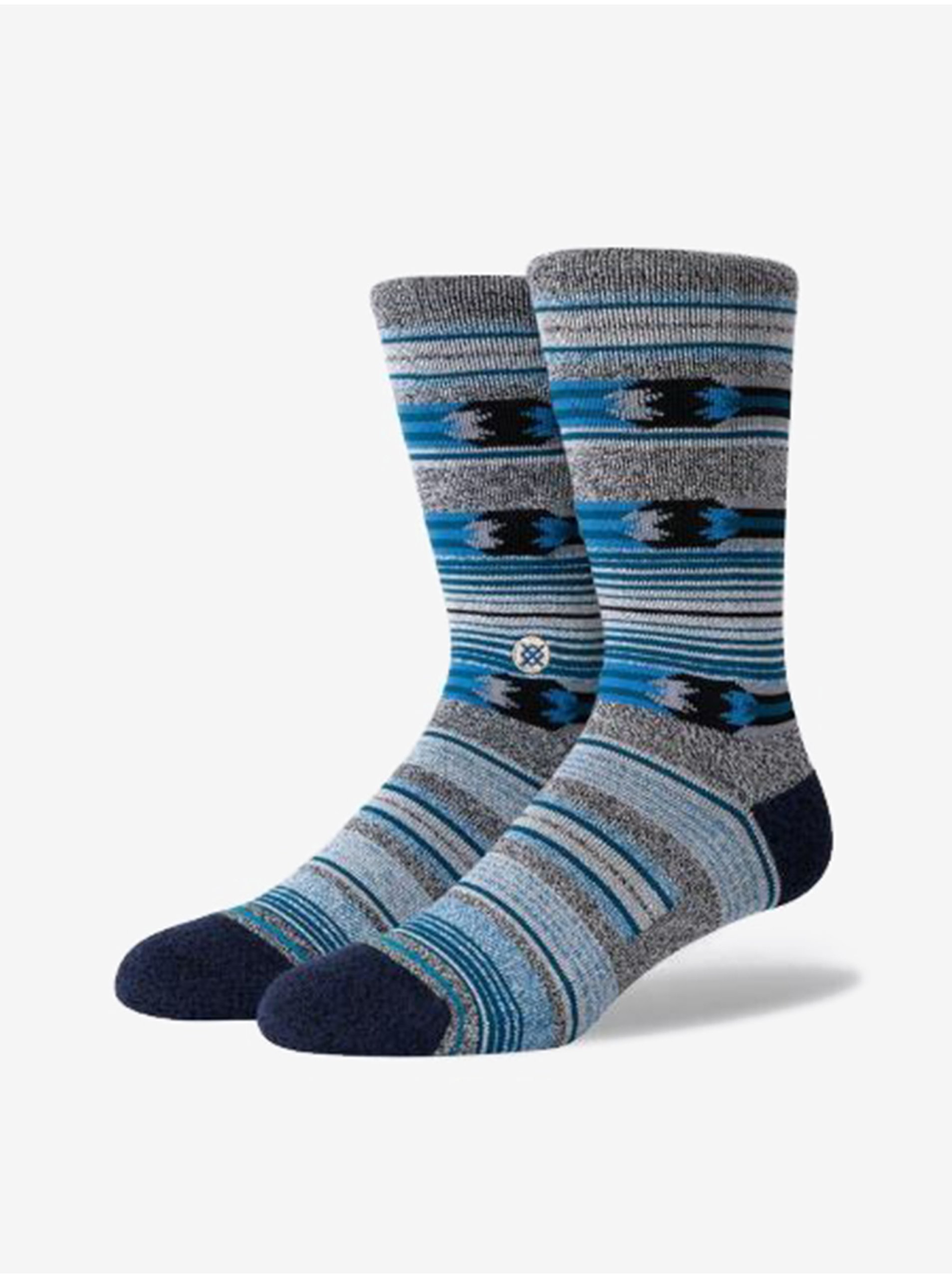 Lacno Modro-šedé pánske vzorované ponožky Stance Pasqual
