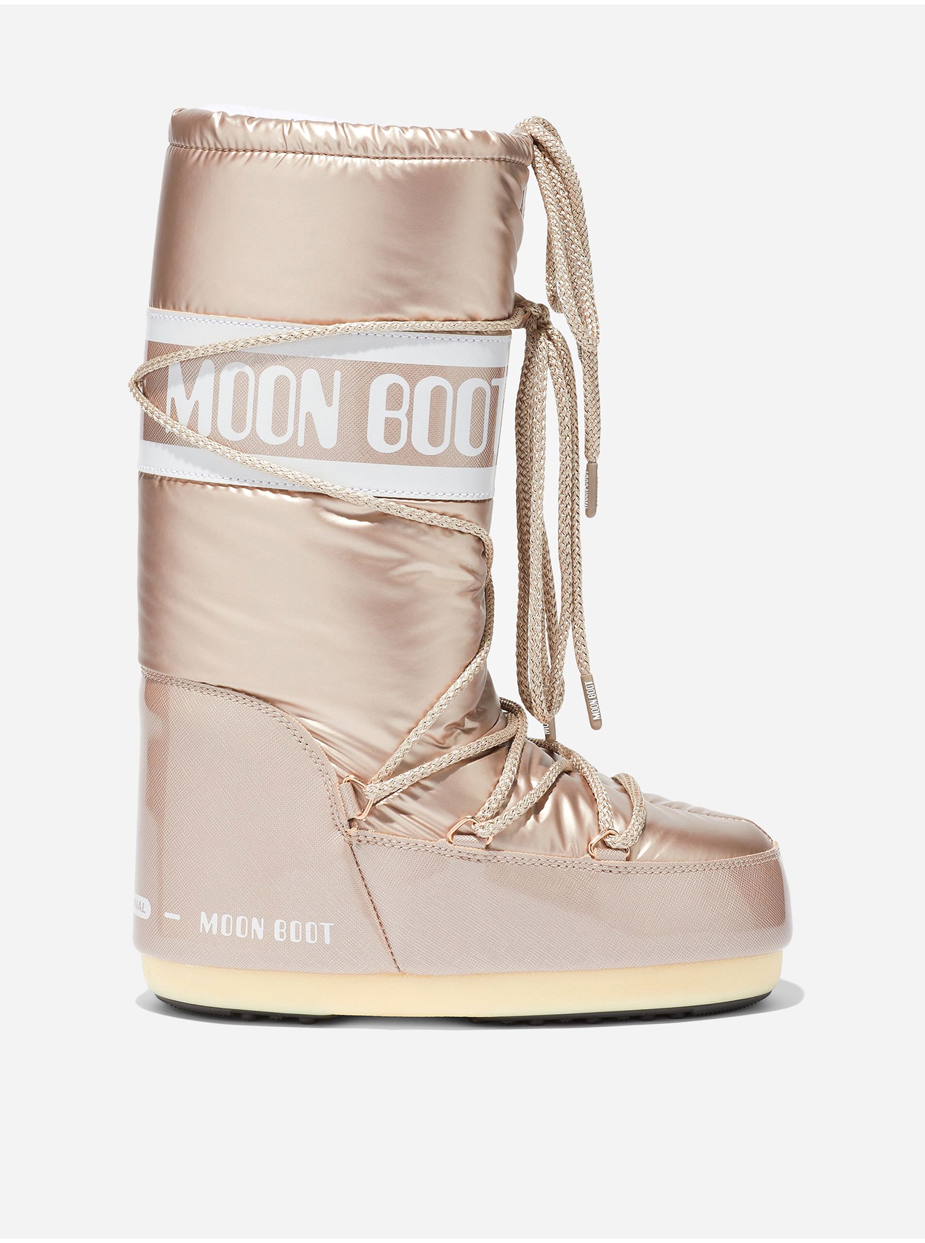 Lacno Svetloružové dámske metalické snehule Moon Boot Icon Pilow