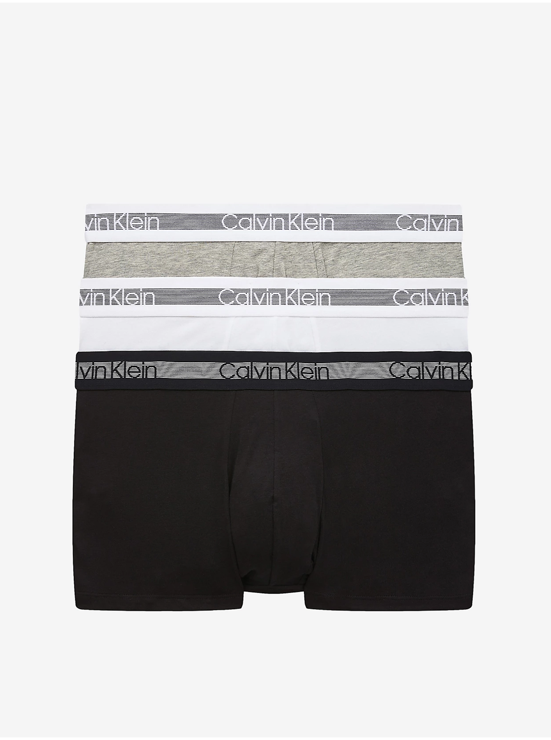Levně Sada tří boxerek v černé, bílé a šedé barvě Calvin Klein Underwear