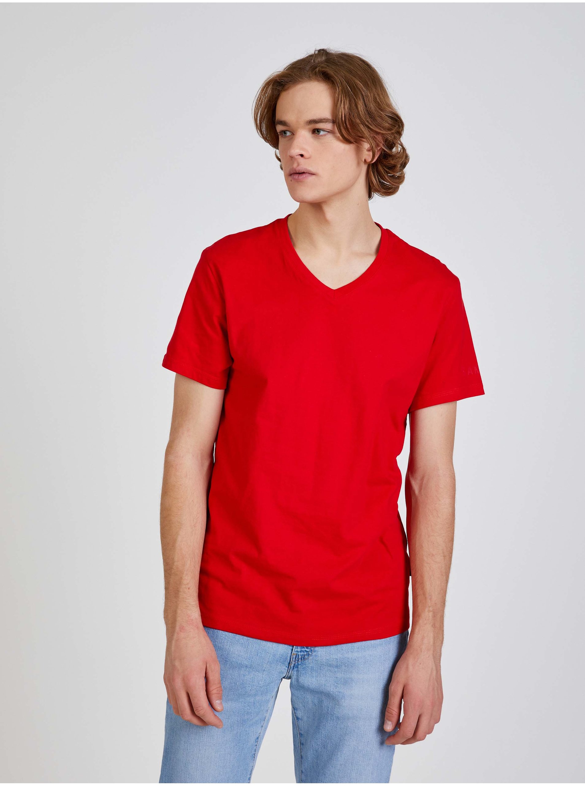 Lacno Červené pánske tričko SAM 73 Blane