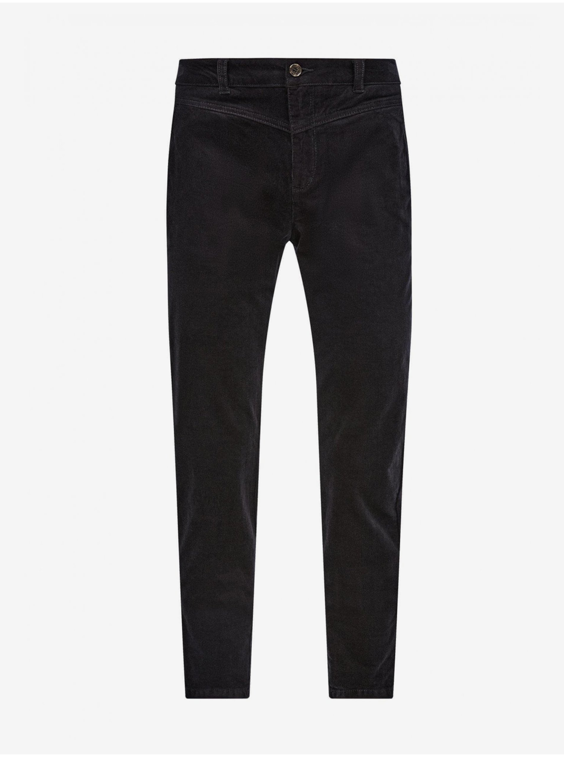 E-shop Černé dámské manšestrové kalhoty s.Oliver