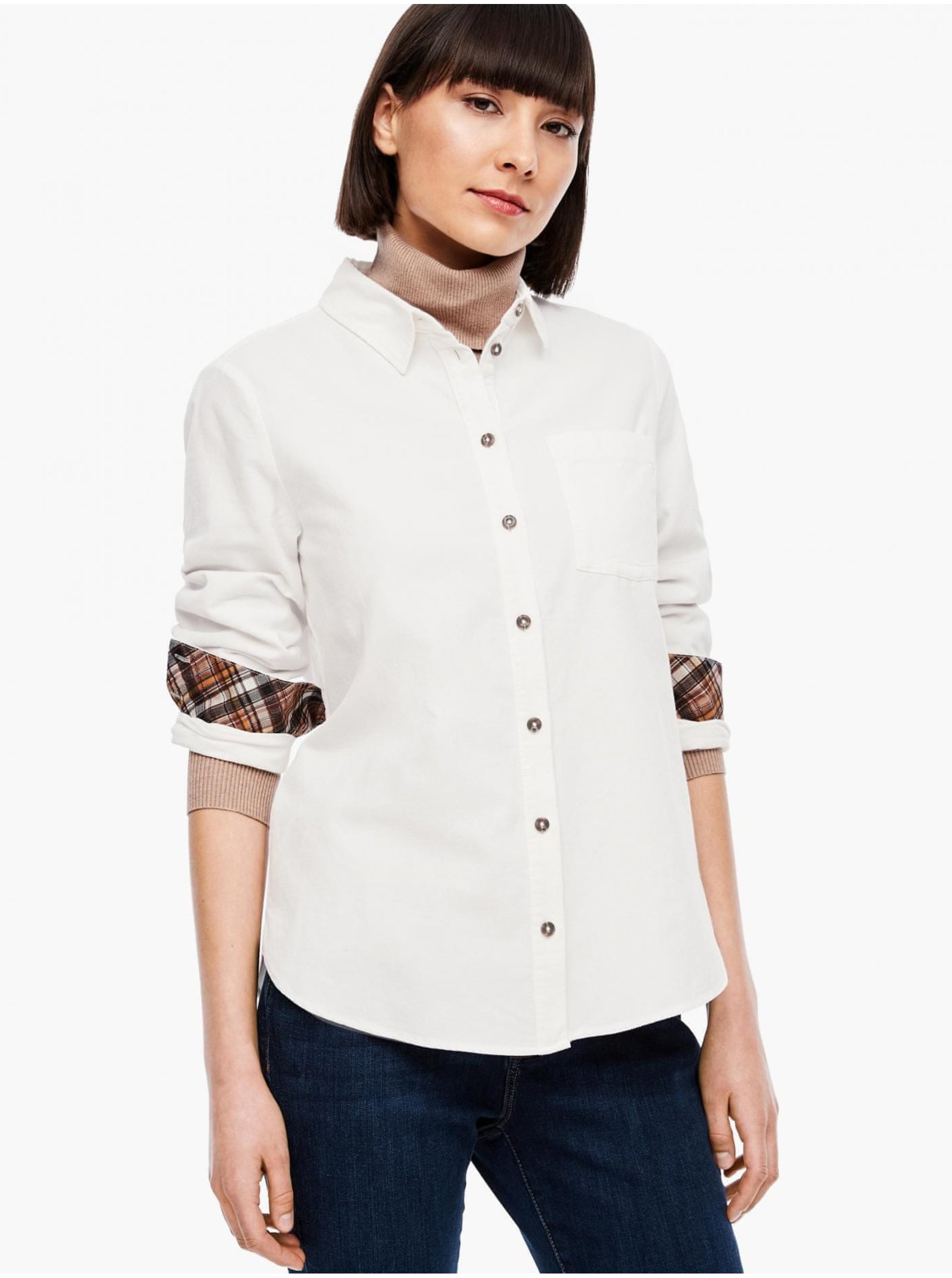Levně Bílá dámská košile s ozdobným detailem s.Oliver