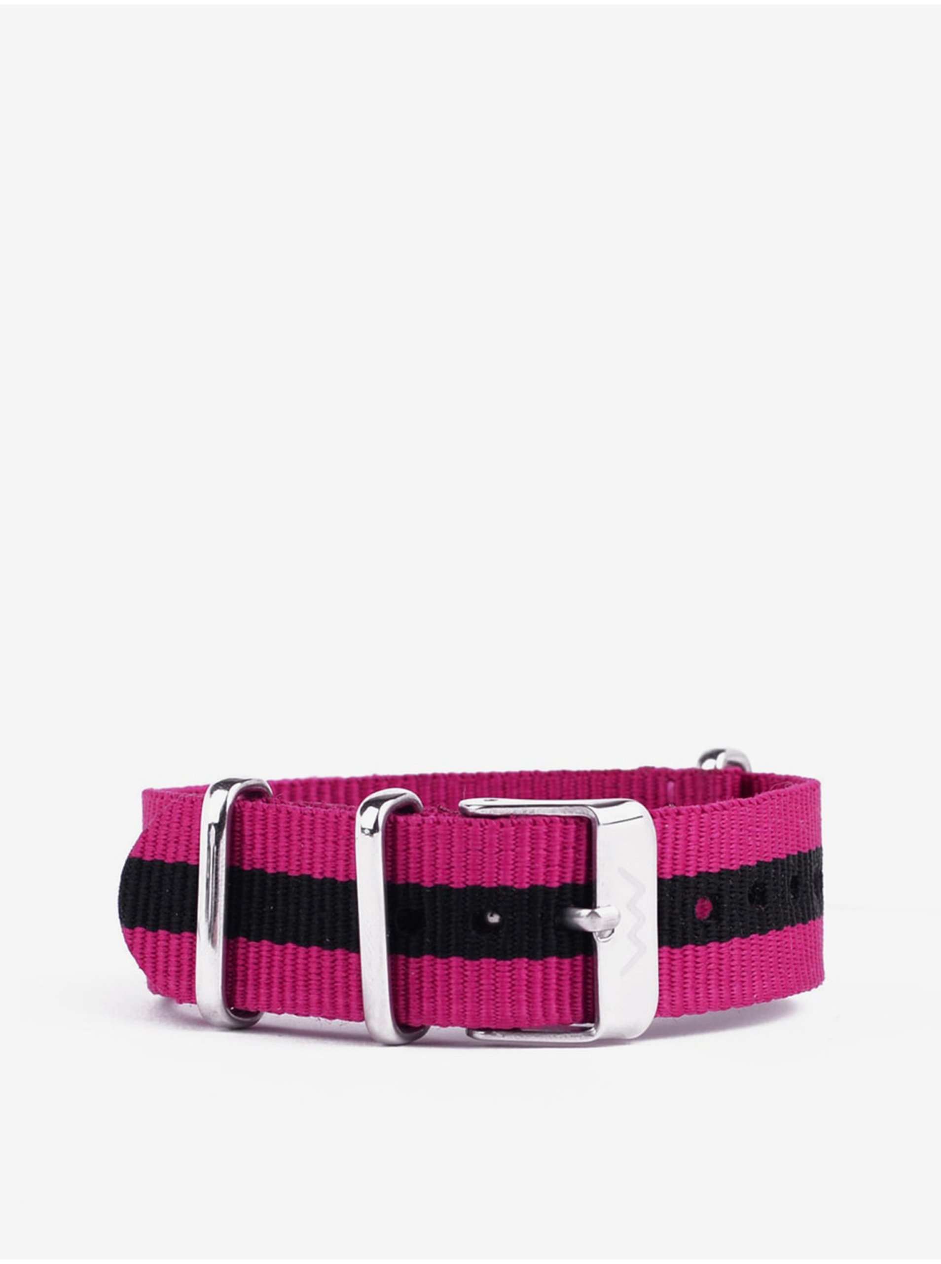 Levně Černo-růžový dámský nylonový pásek k hodinkám VUCH Silver Purple