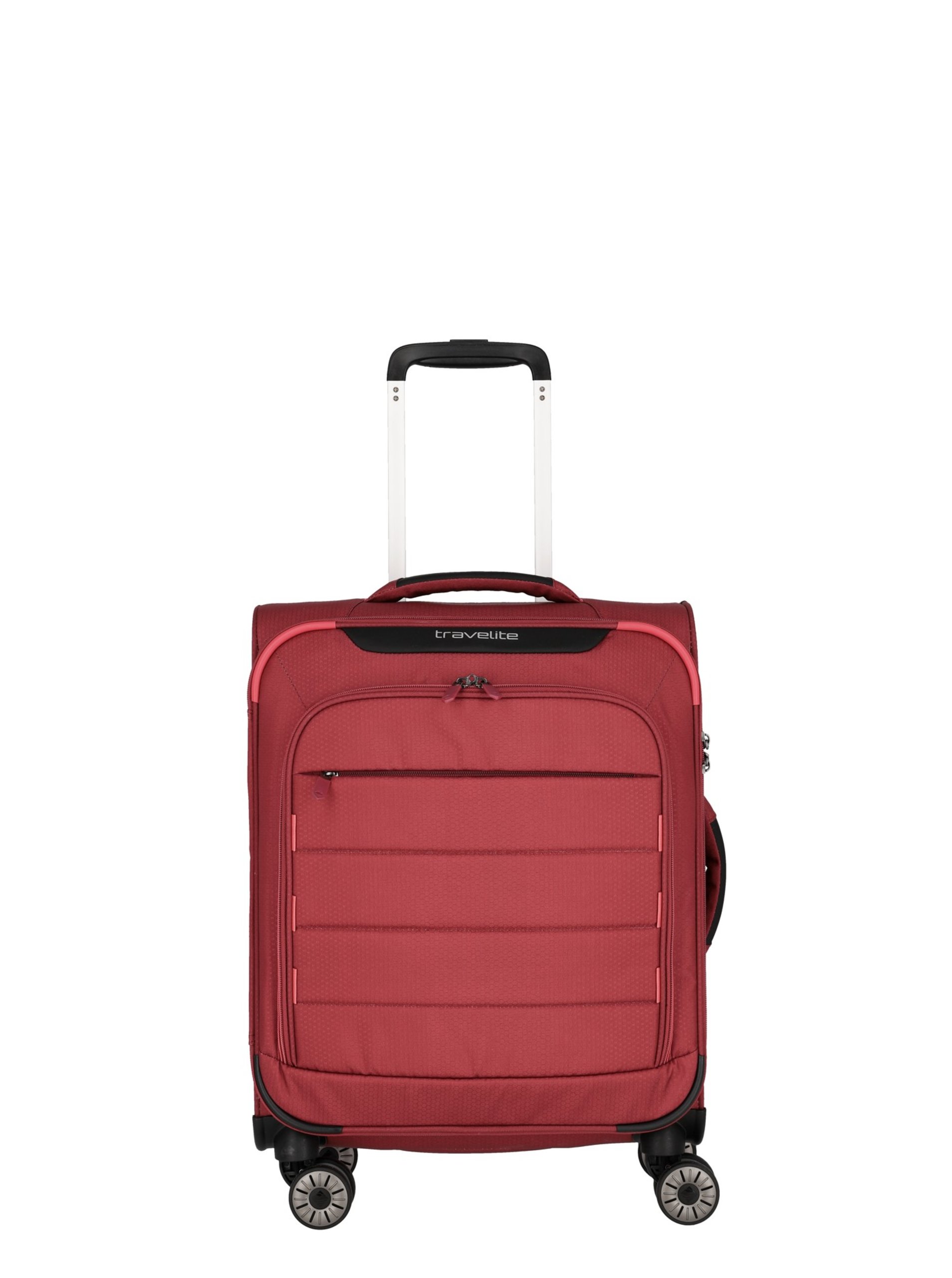 Levně Červený cestovní kufr Travelite Skaii 4w S