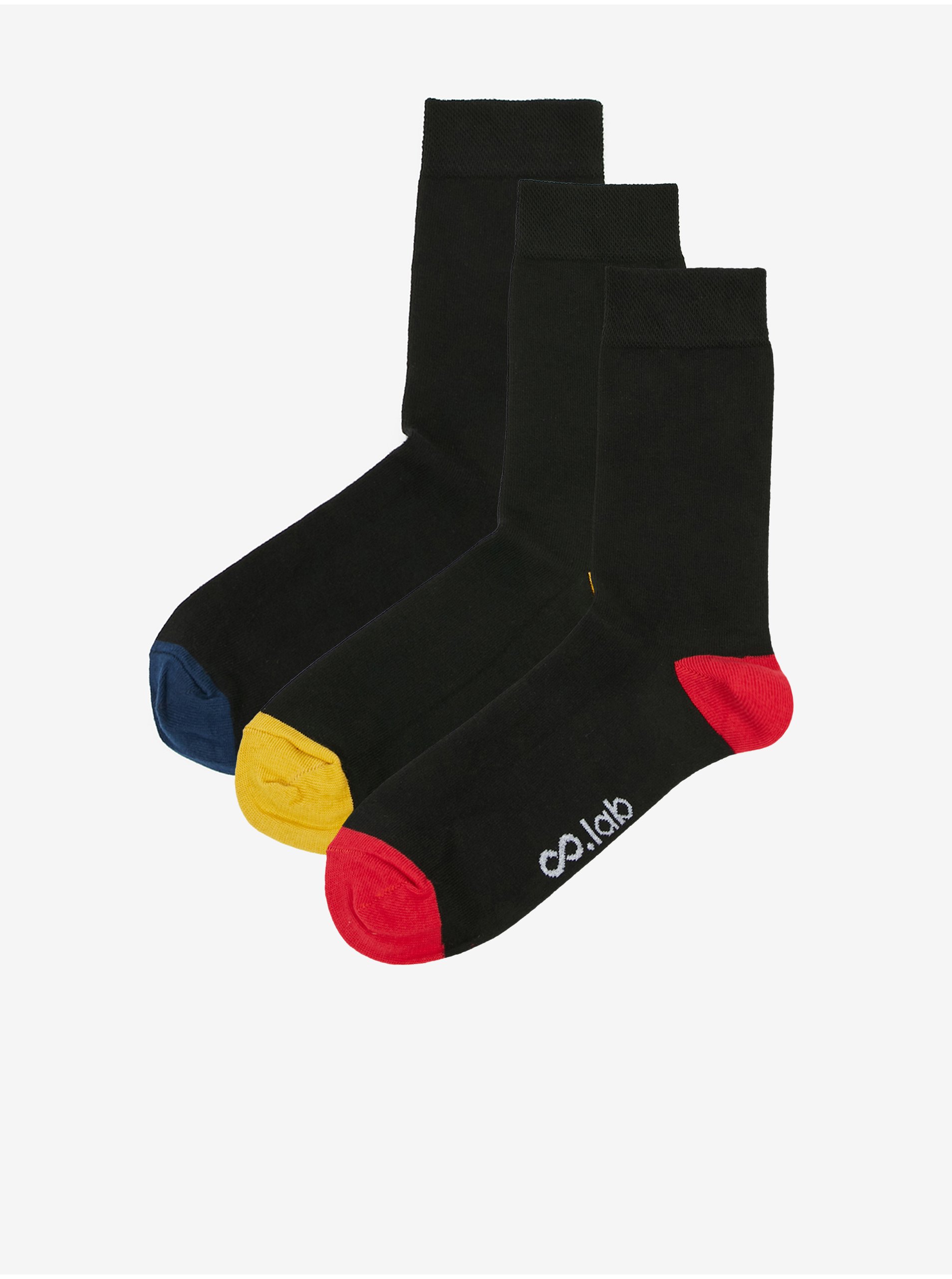 Levně Sada tří párů pánských ponožek v černé barvě ZOOT.lab