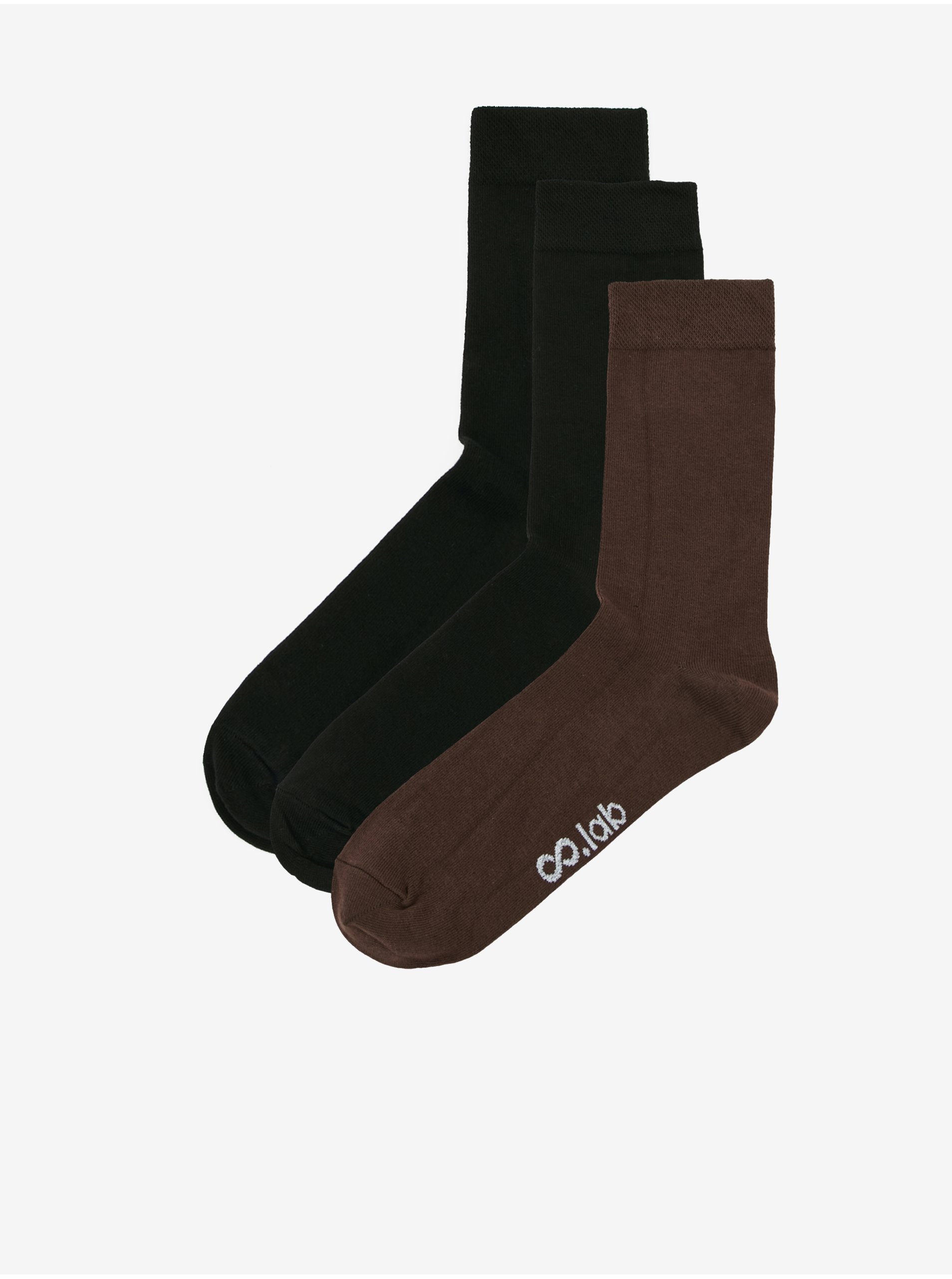 Levně Sada tří párů pánských ponožek v černé a hnědé barvě ZOOT.lab