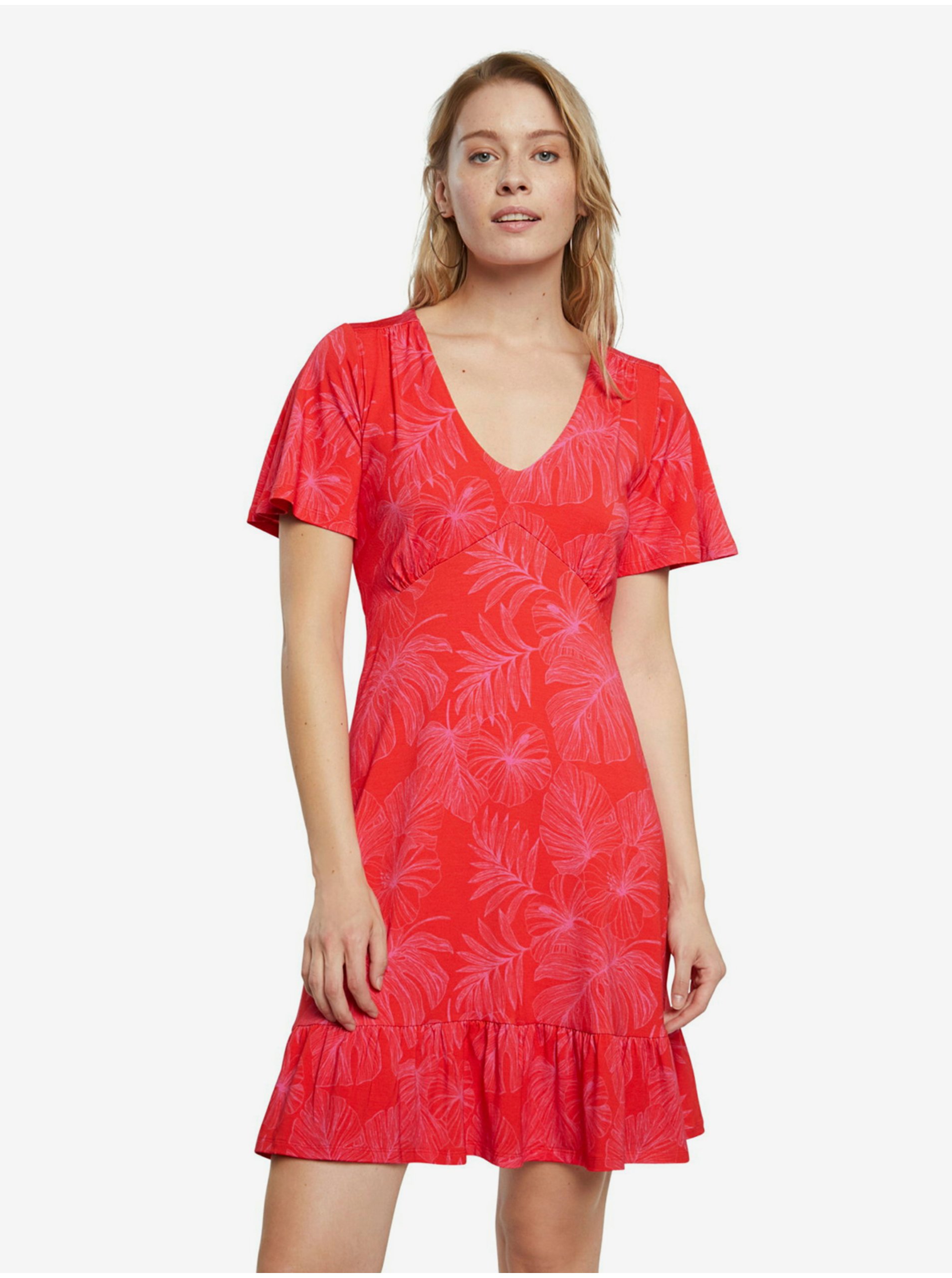 Lacno Desigual červené áčkové šaty