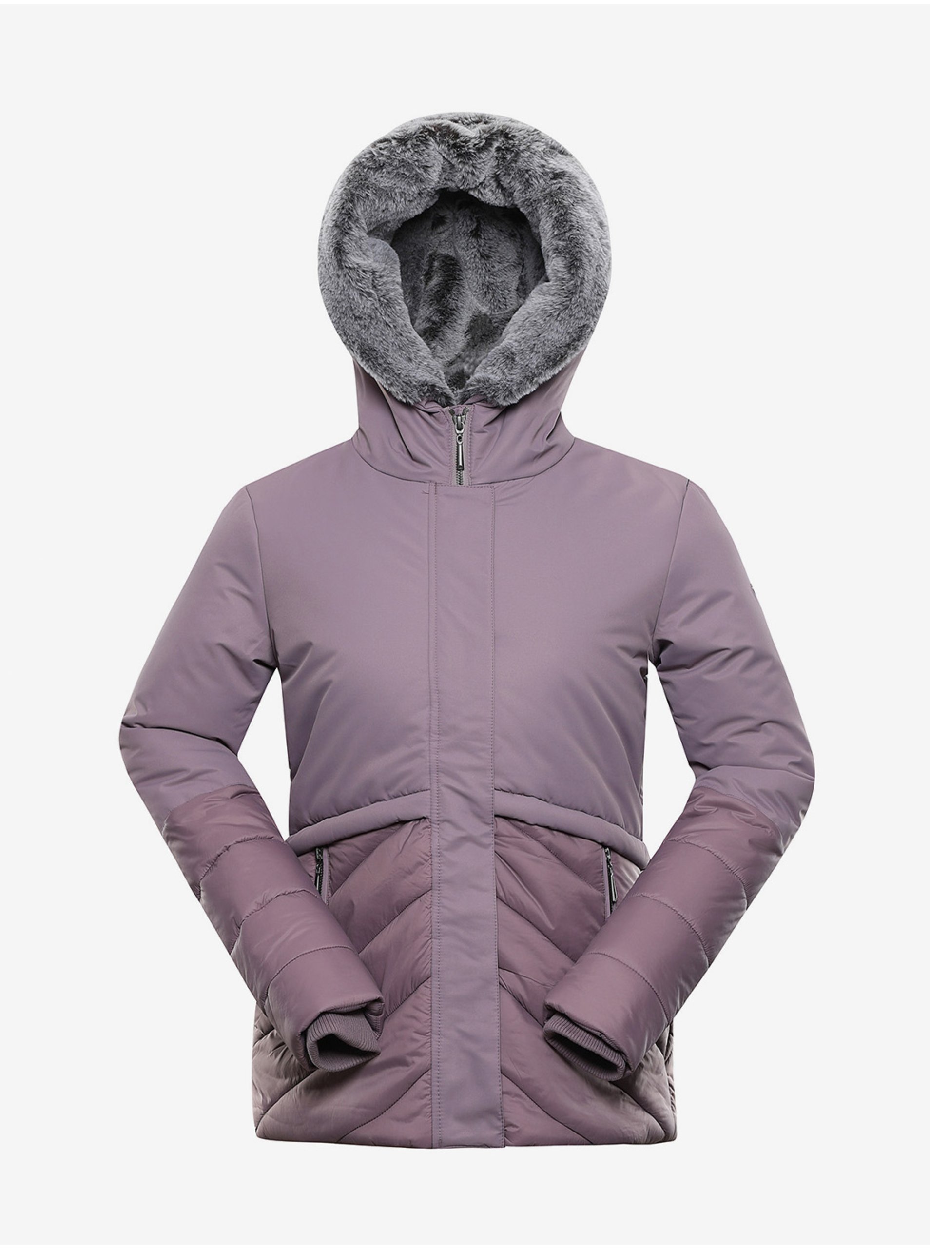 Levně Světle fialová dámská zimní bunda s kapucí Alpine Pro GABRIELLA 4