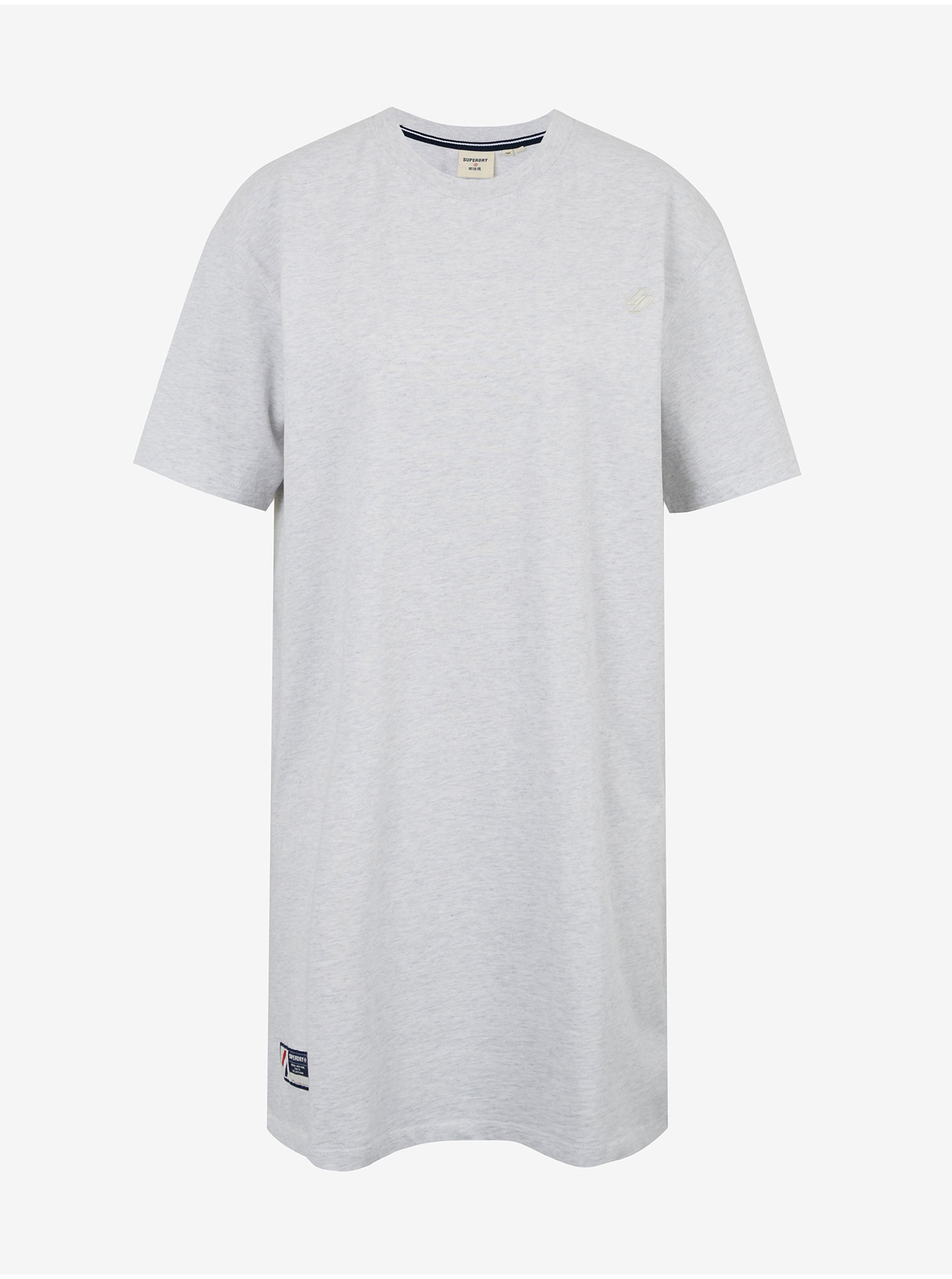 Levně Světle šedé šaty Superdry Code T-Shirt Dress