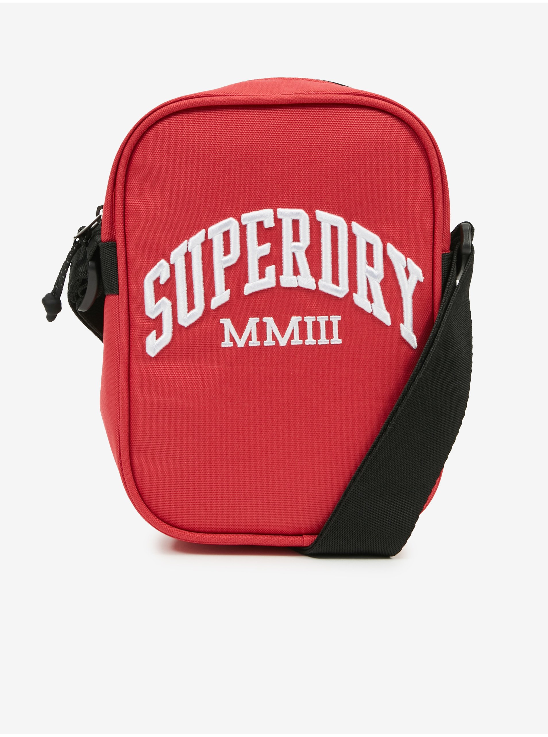 Levně Červená pánská malá crossbody taška s nápisem Superdry Side Bag