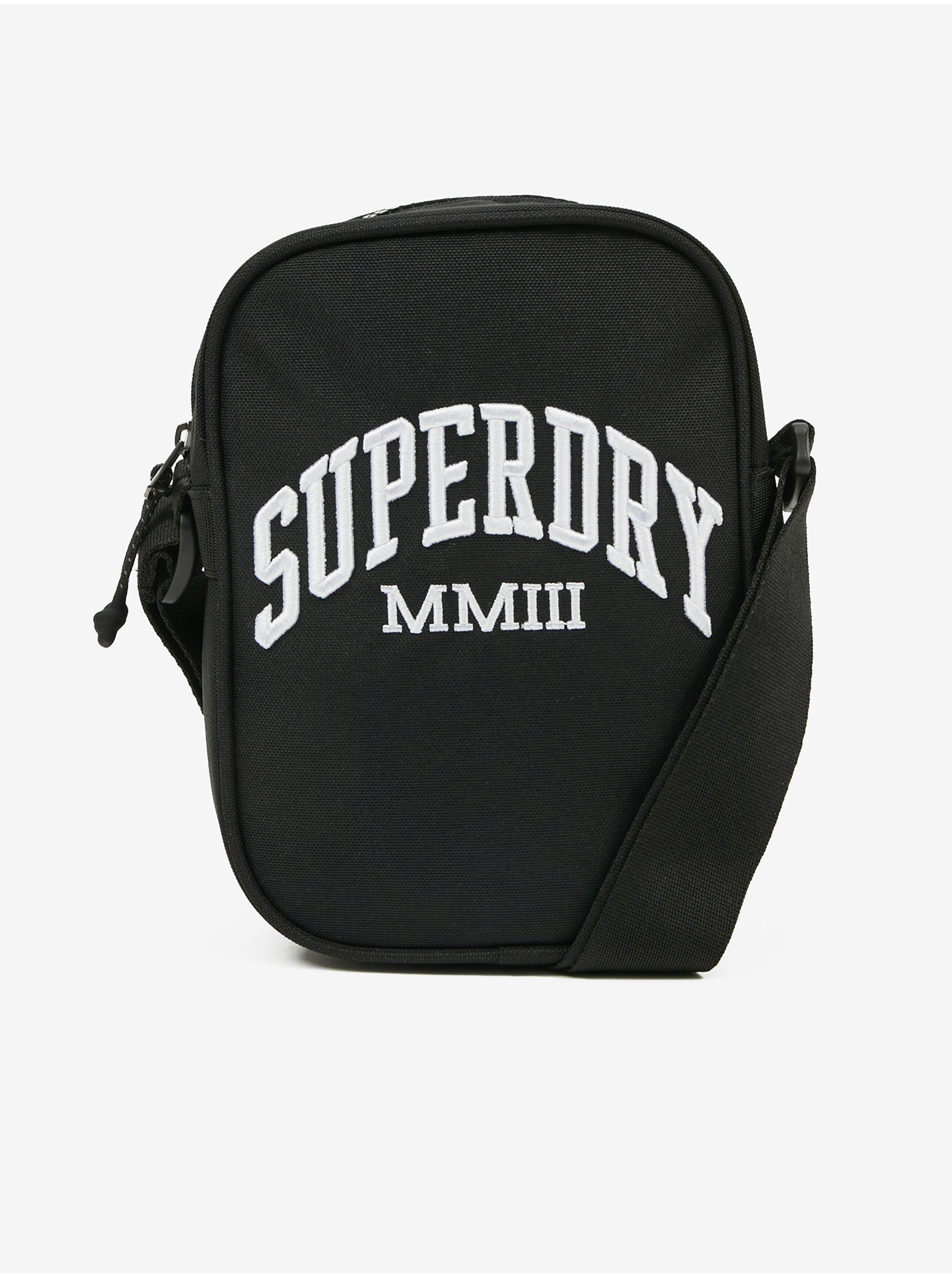 Levně Černá pánská malá crossbody taška s nápisem Superdry Side Bag