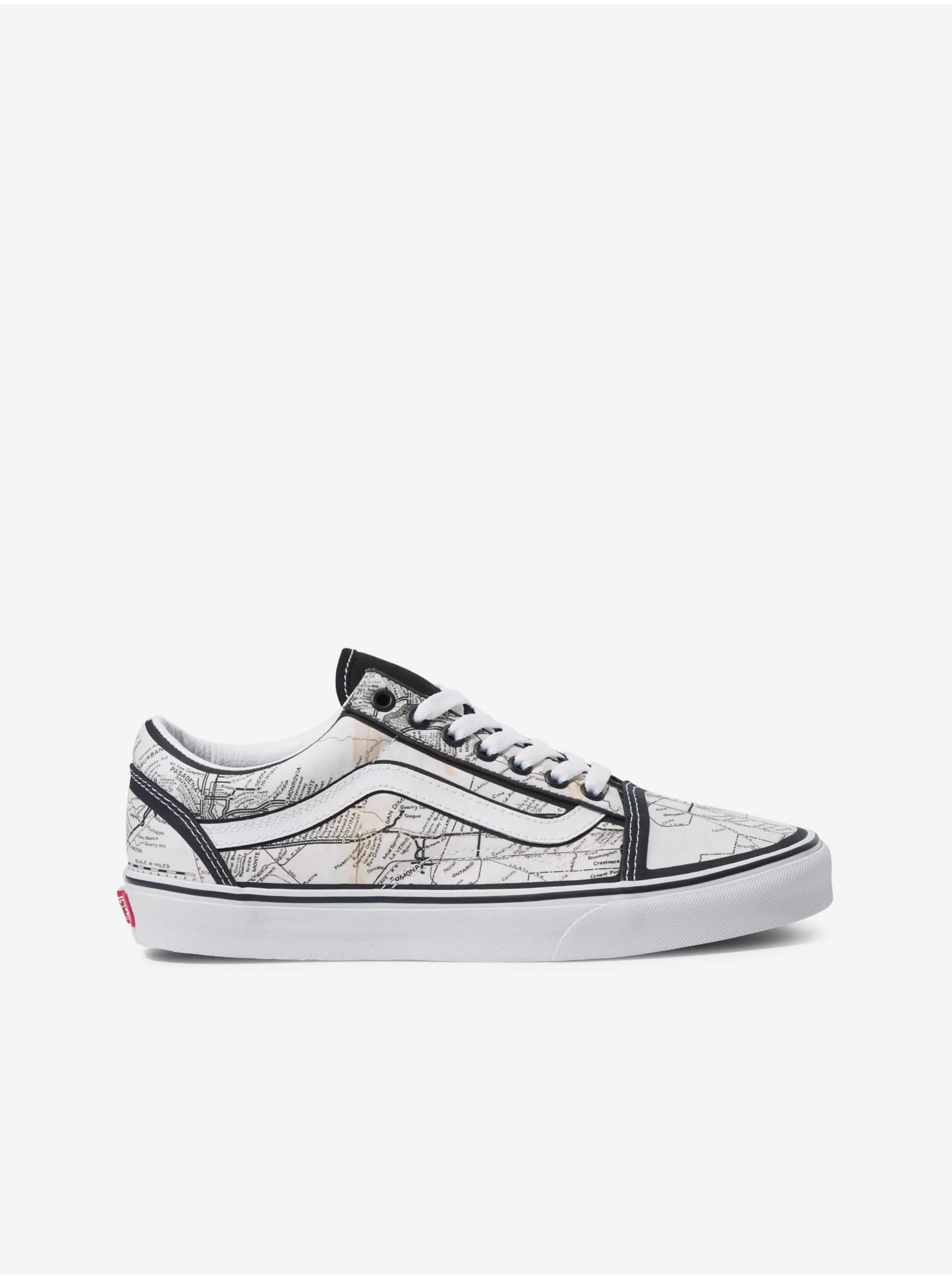 Lacno Čierno-biele unisex vzorované tenisky VANS Old Skool