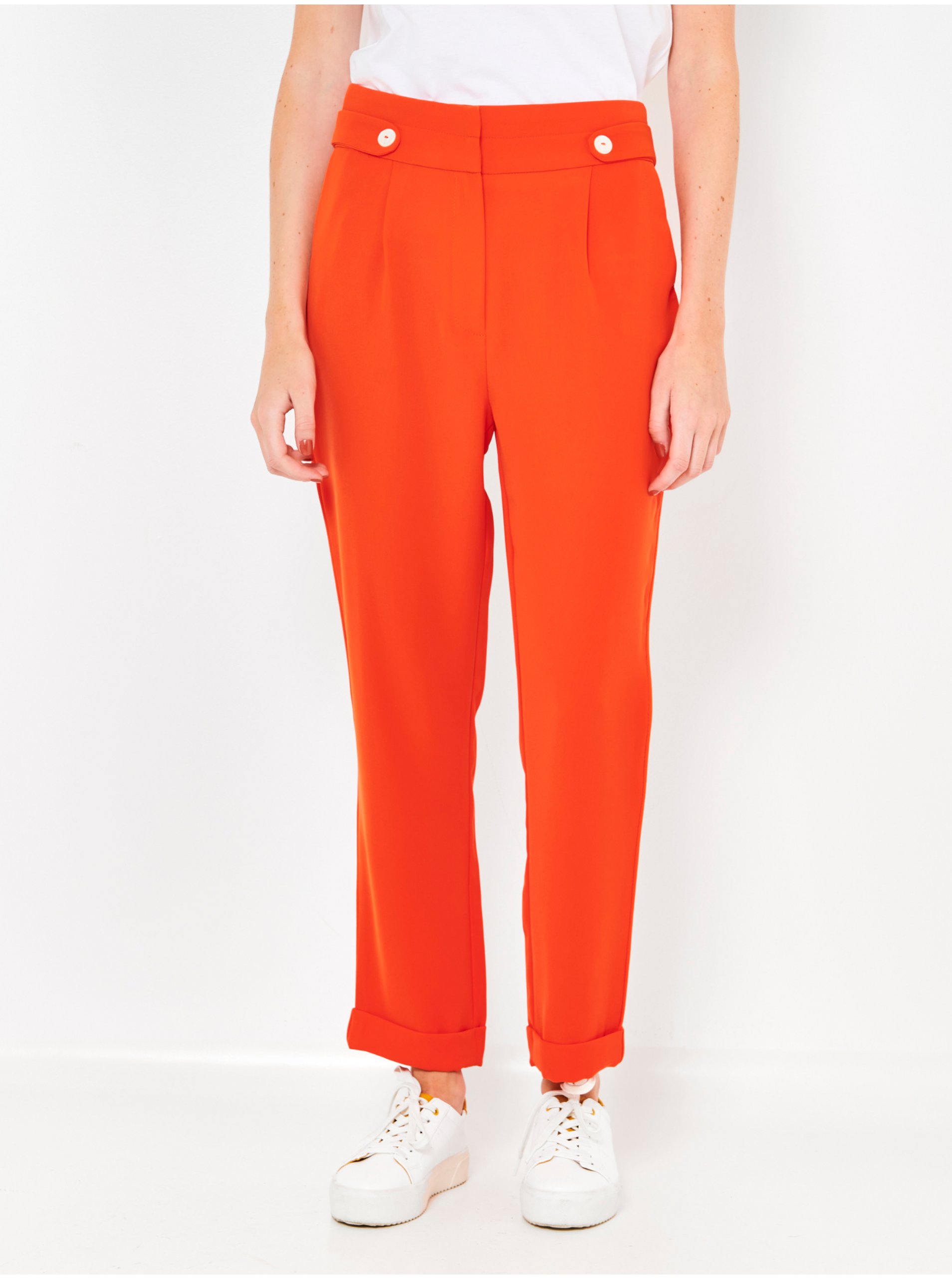 Levně Oranžové kalhoty CAMAIEU