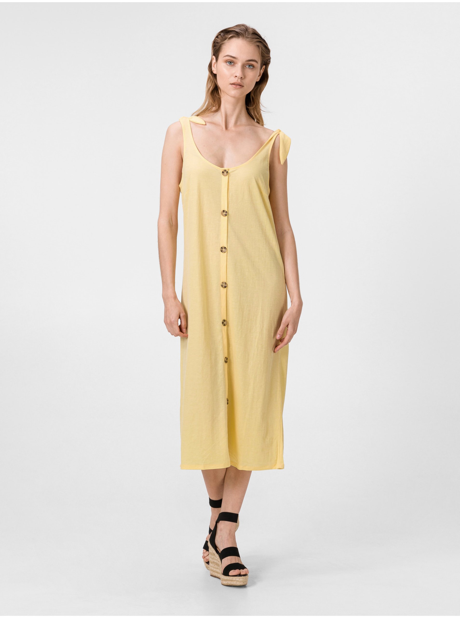 Lacno Šaty na denné nosenie pre ženy VERO MODA - žltá