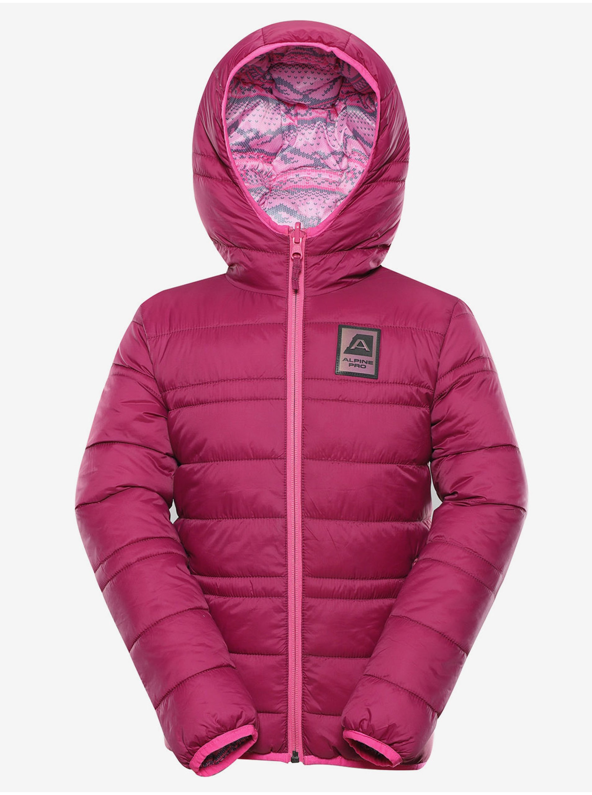 Levně Růžová holčičí oboustranná bunda Alpine Pro IDIKO 2