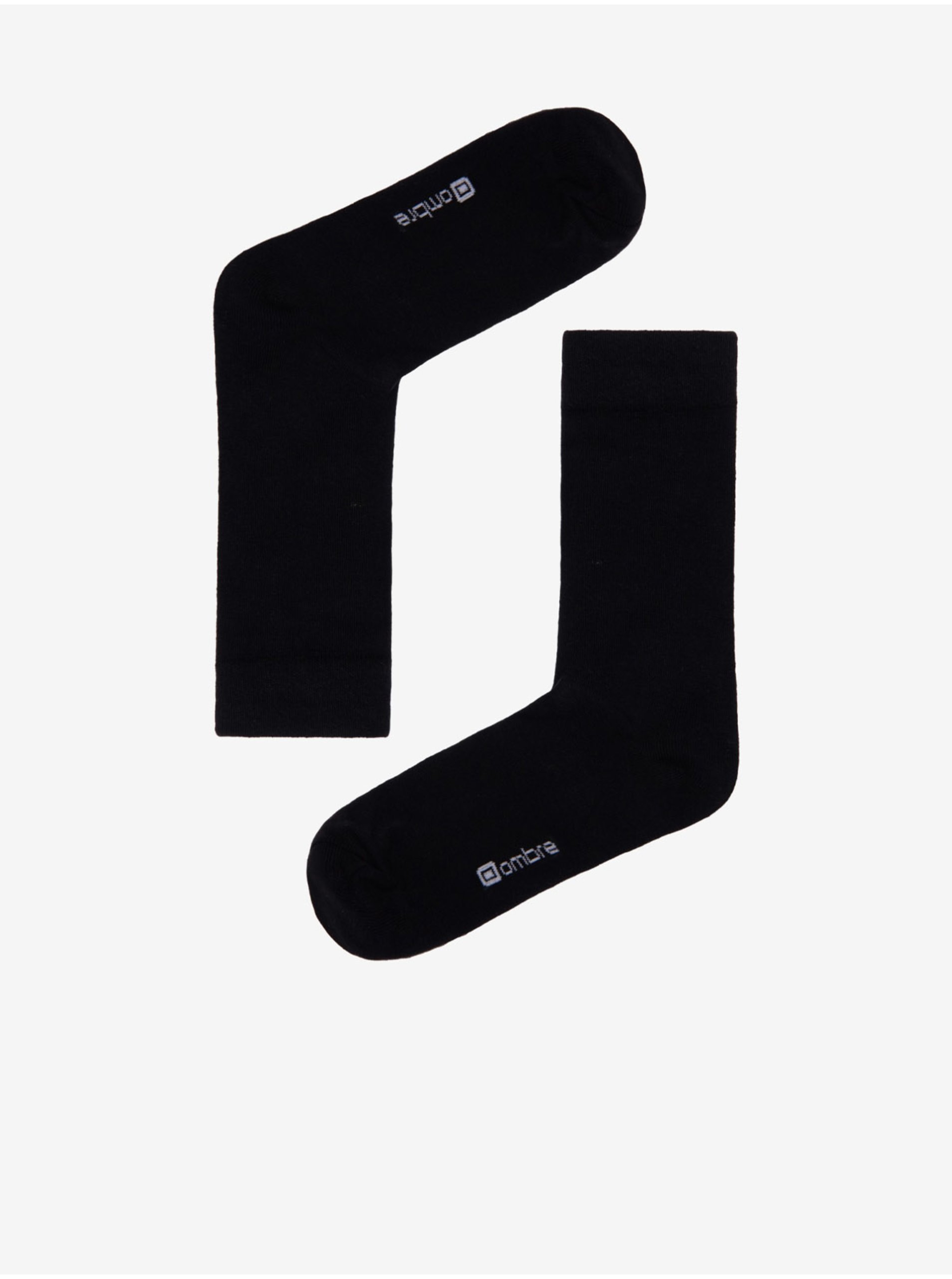Levně Sada tří párů černých pánských ponožek Ombre Clothing