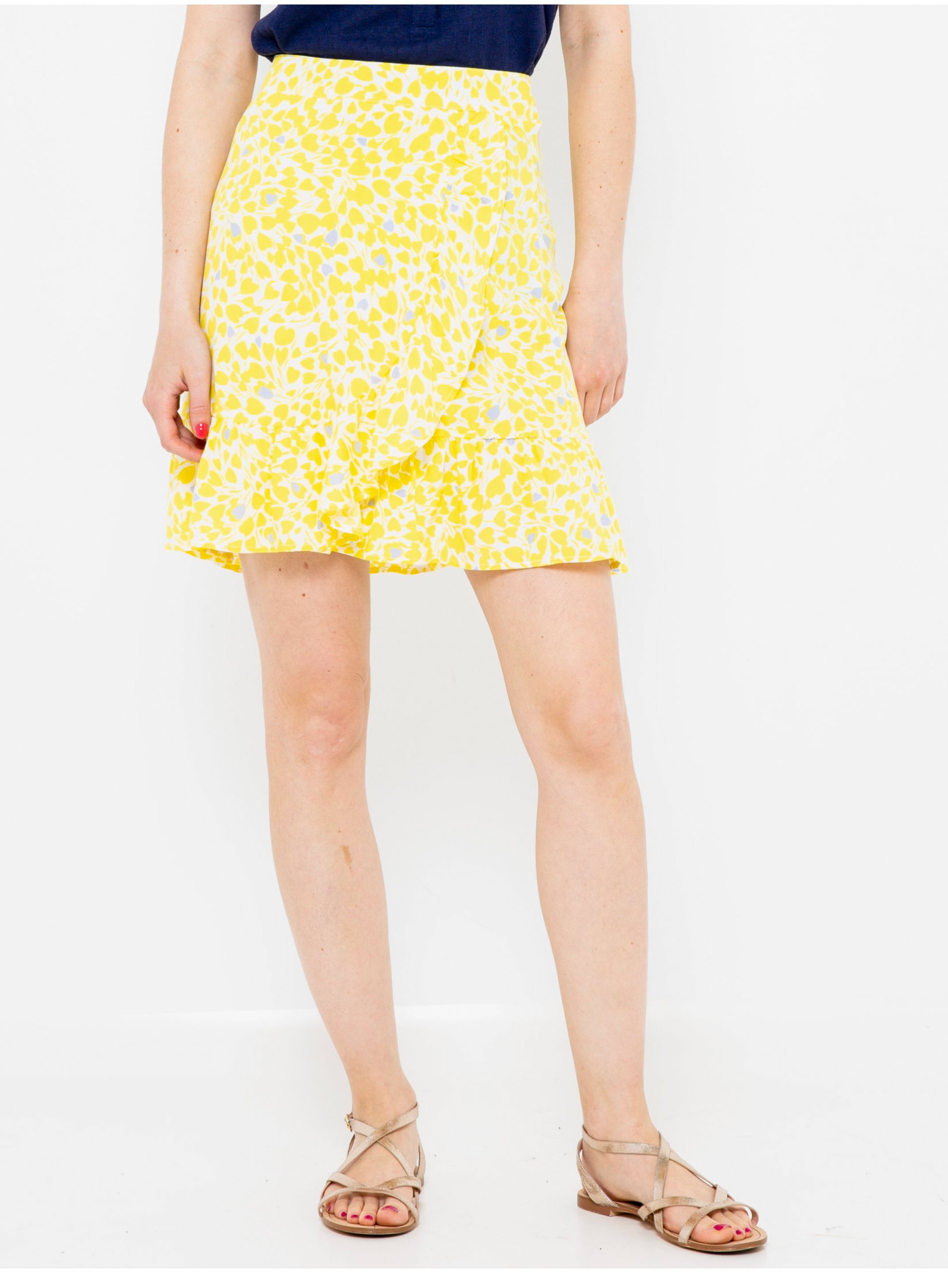 Lacno Žltá vzorovaná sukňa CAMAIEU
