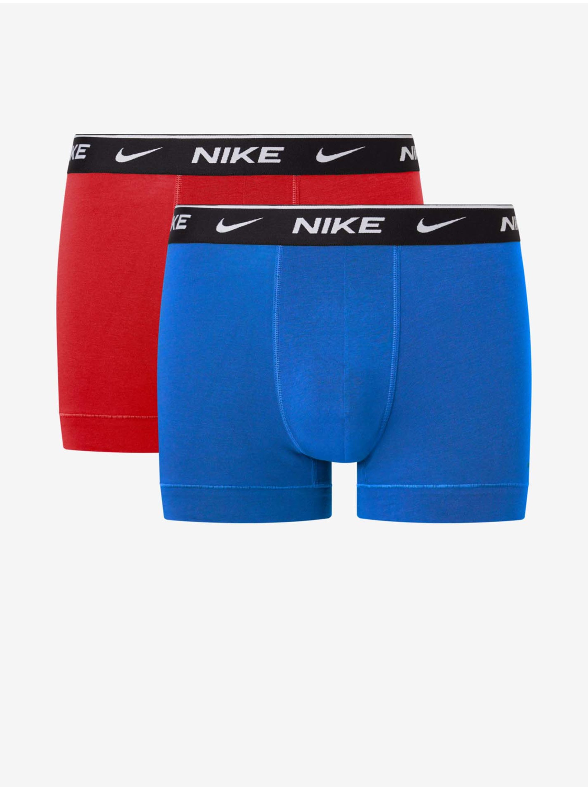 Lacno Sada dvoch pánskych boxeriek v červenej a modrej farbe Nike