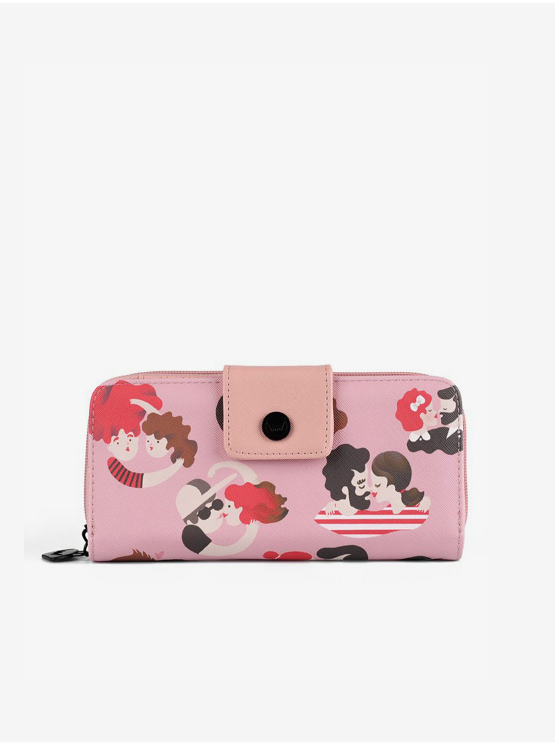 Levně Růžová vzorovaná peněženka VUCH Lovers wallet