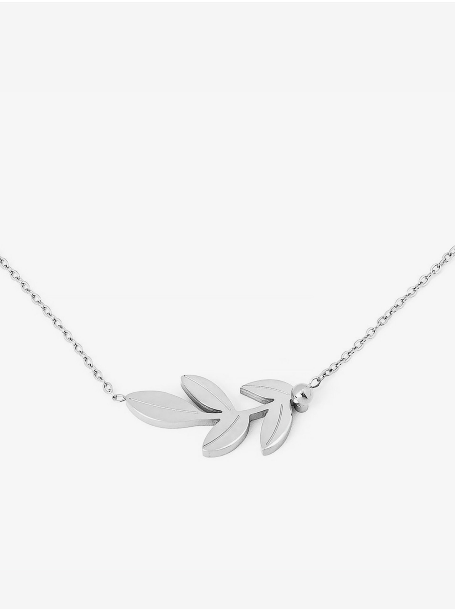 Lacno Náhrdelník ve stříbrné barvě VUCH Silver Big Leaf