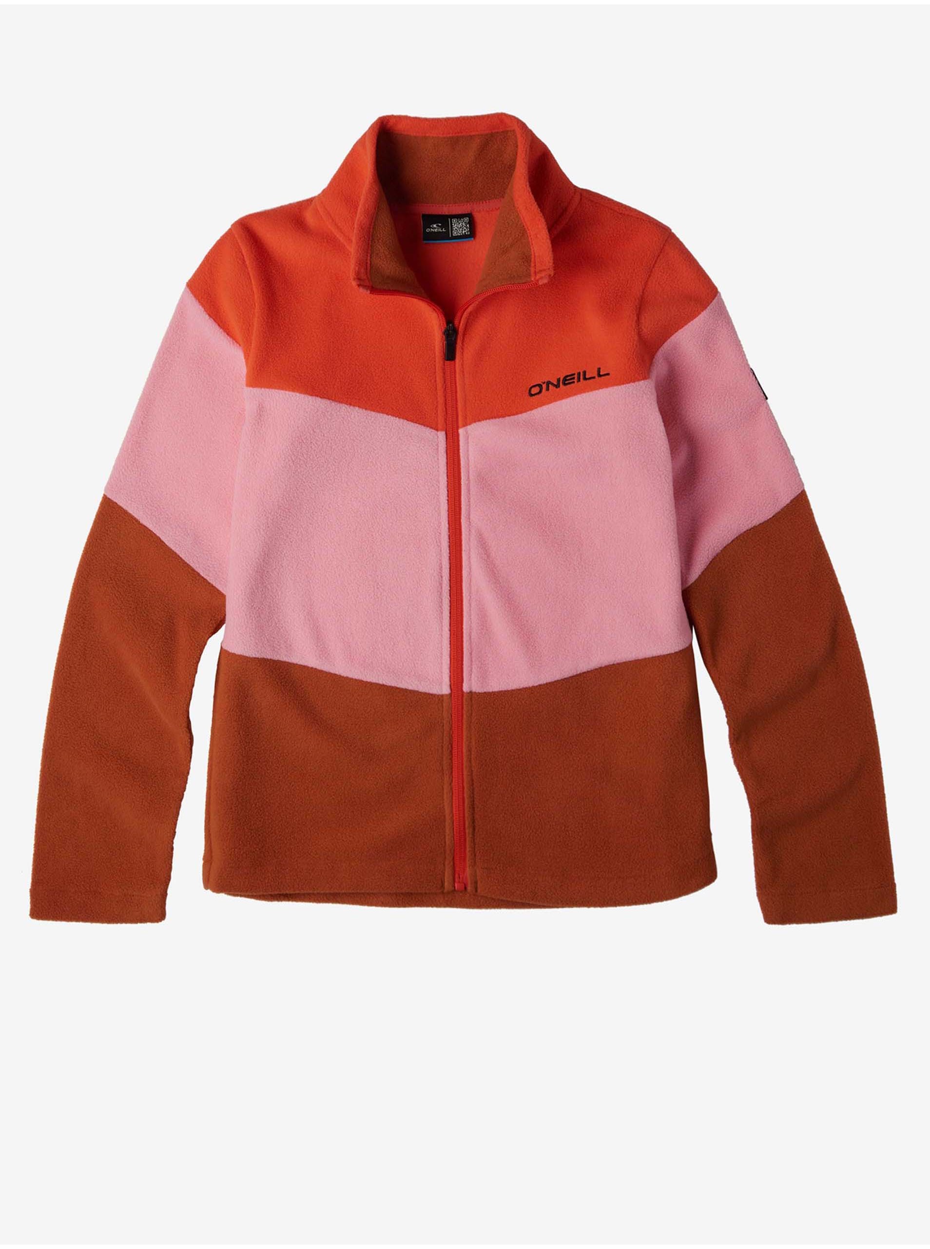 Lacno Ružovo-oranžová dievčenská mikina O'Neill Coral Fleece