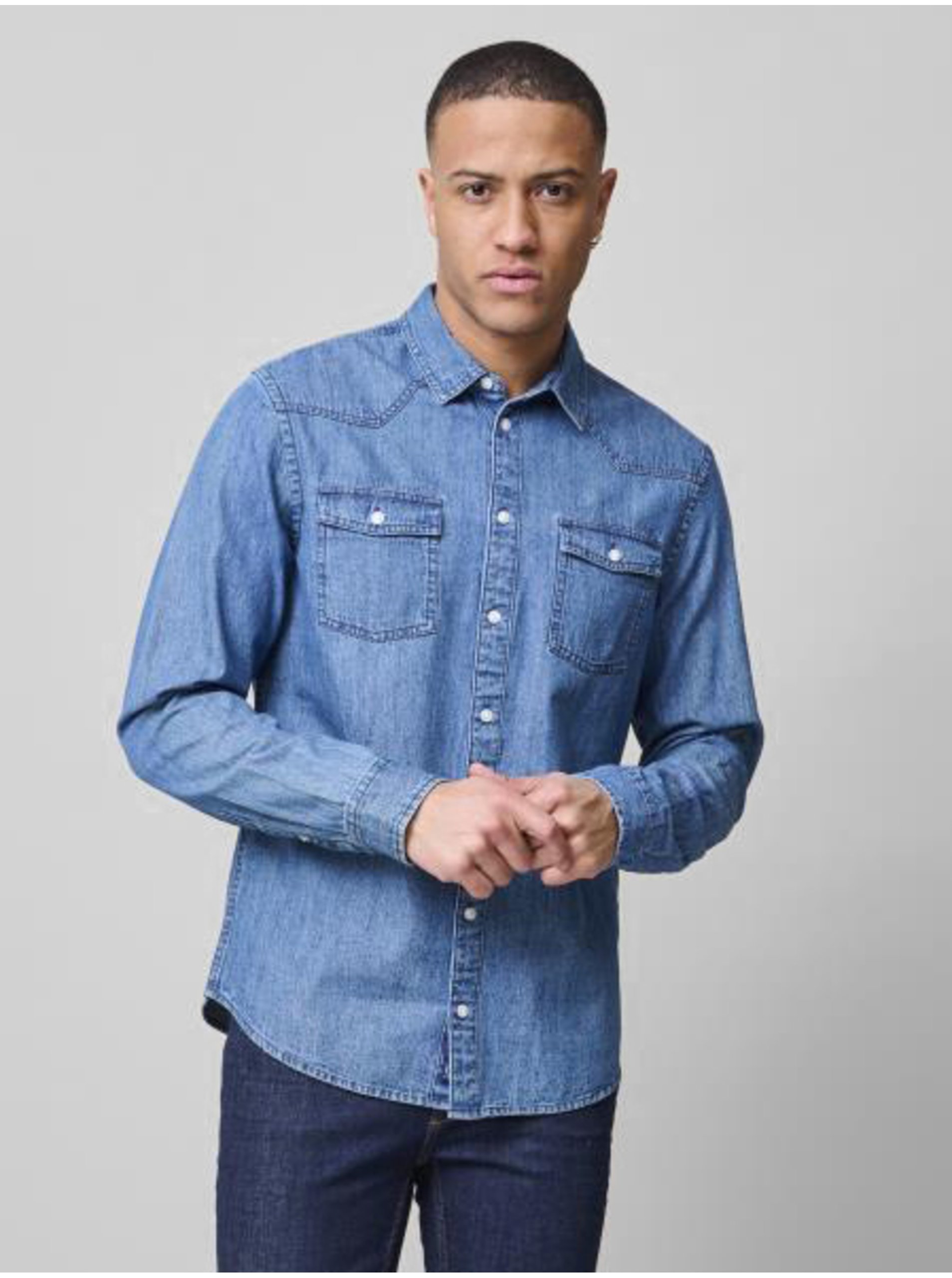E-shop Modrá džínová košile Blend Nantes