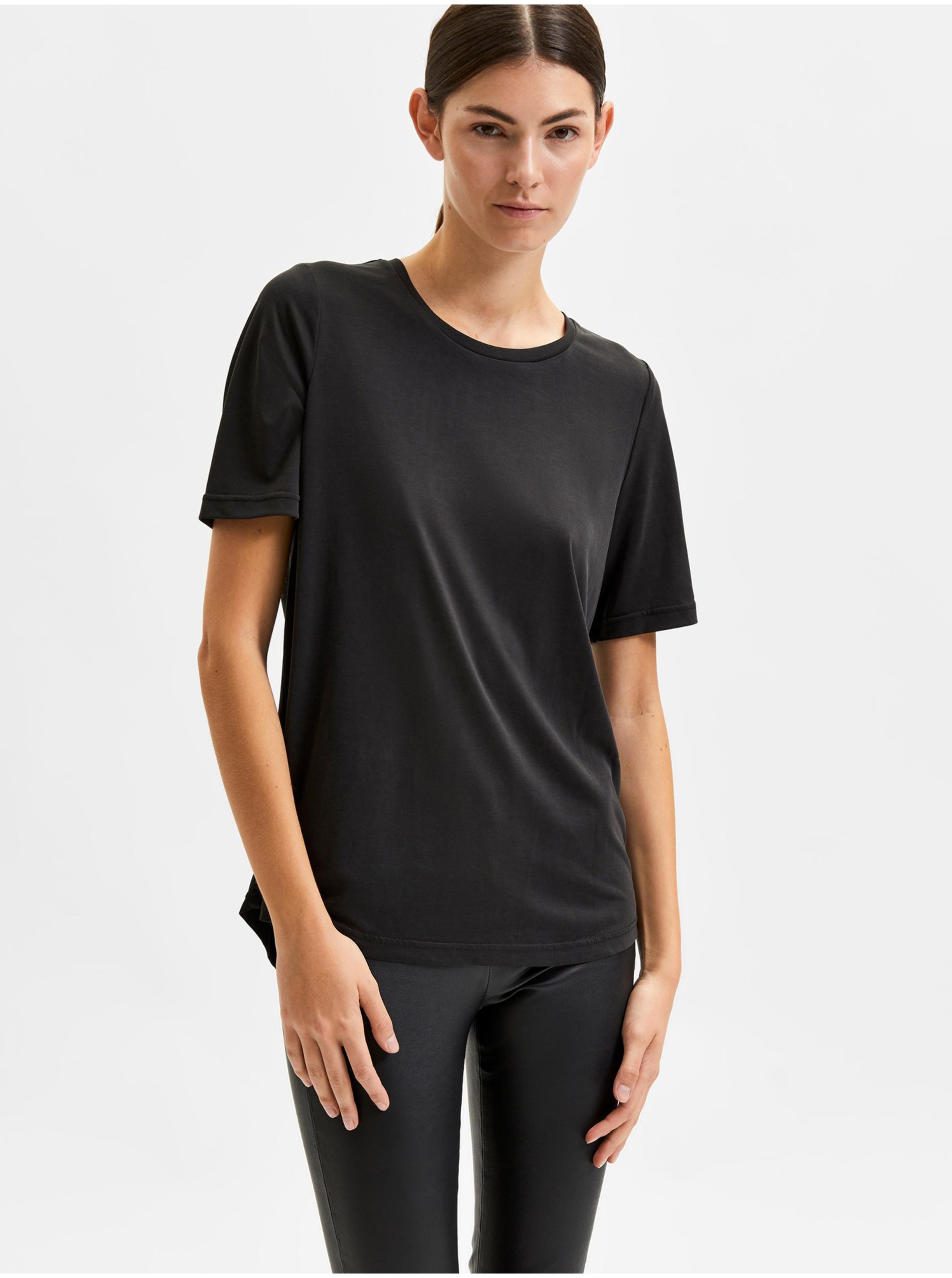 Lacno Čierne tričko Selected Femme Stella