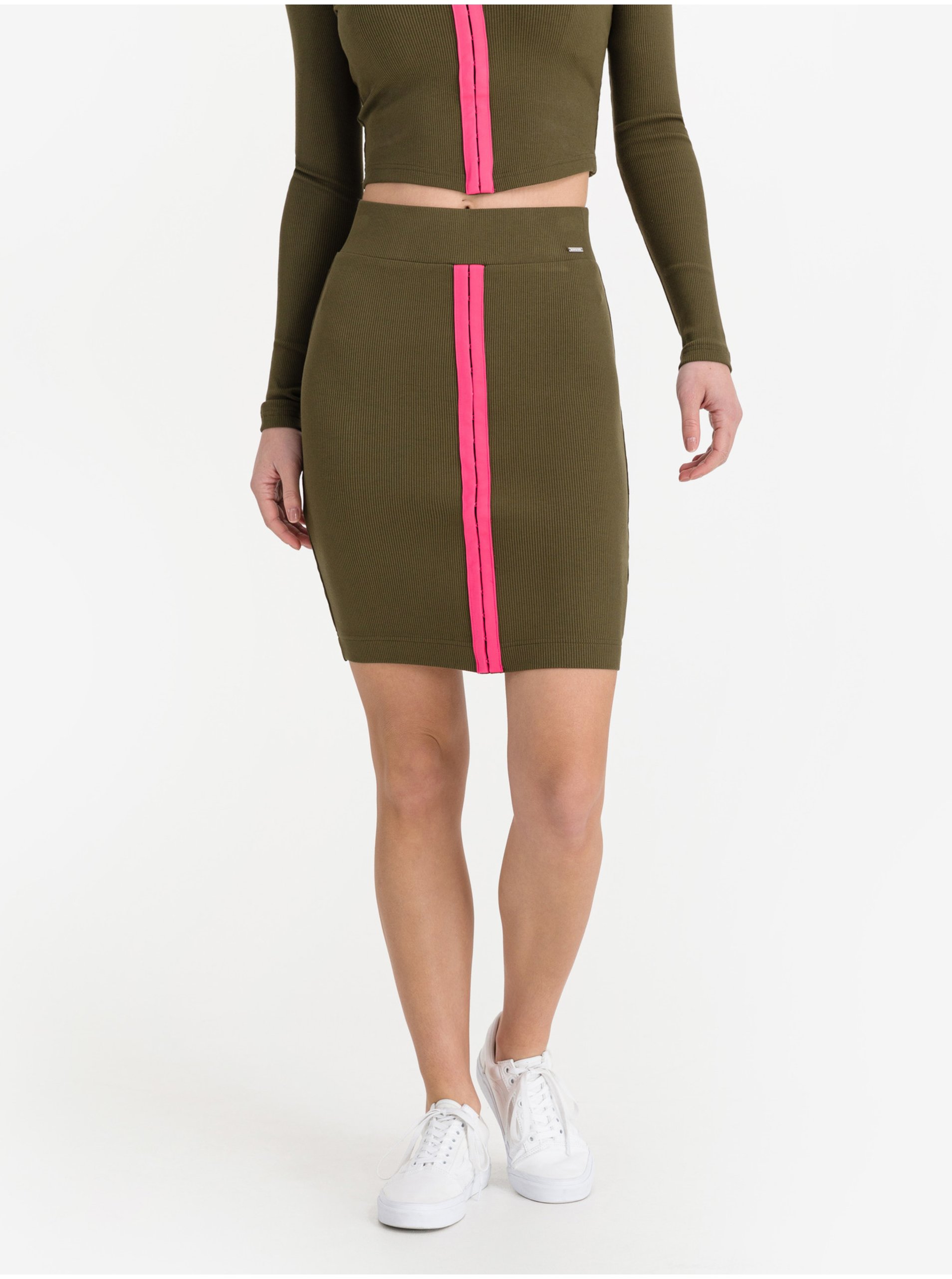 E-shop Khaki dámská pouzdrová sukně Guess Tulay