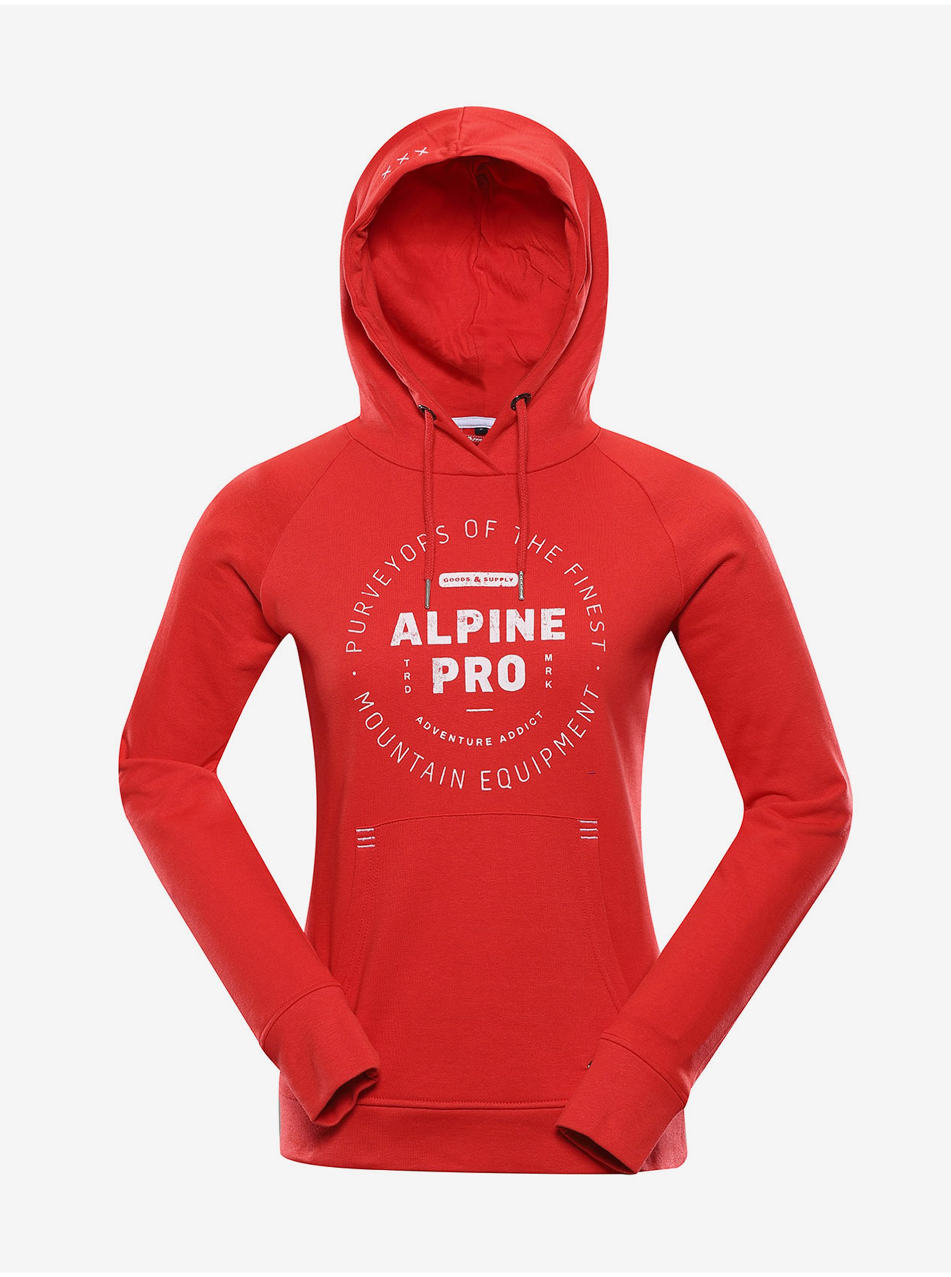 Levně Červená dámská bavlněná mikina ALPINE PRO LEWA