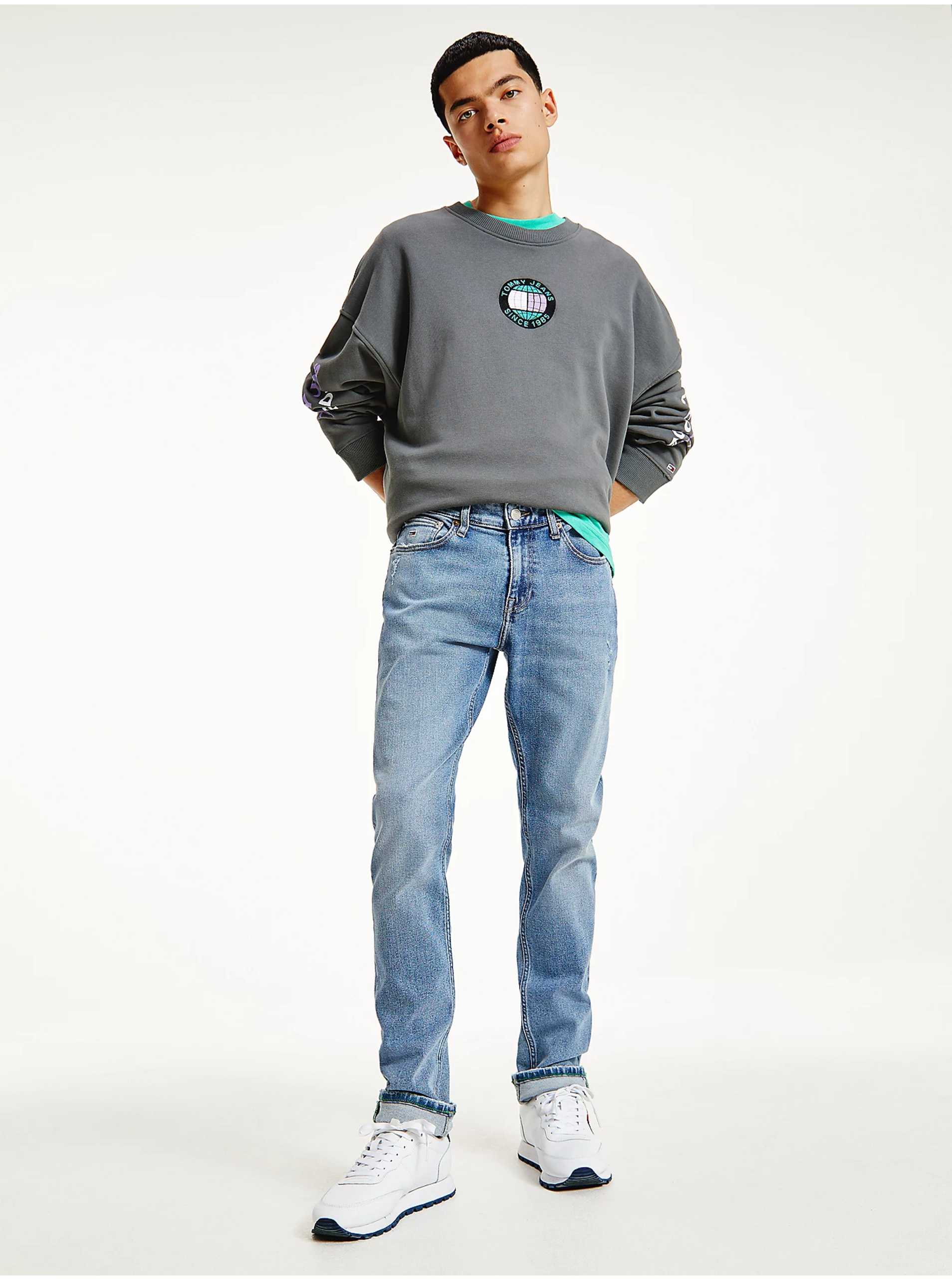E-shop Světle modré pánské slim fit džíny Tommy Jeans Scanton Slim