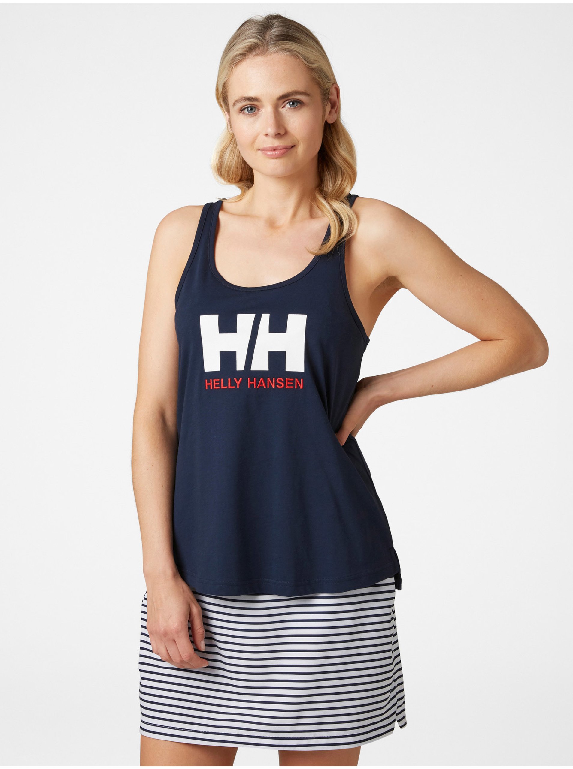 Levně Tmavě modré dámské tílko Helly Hansen Logo Singlet