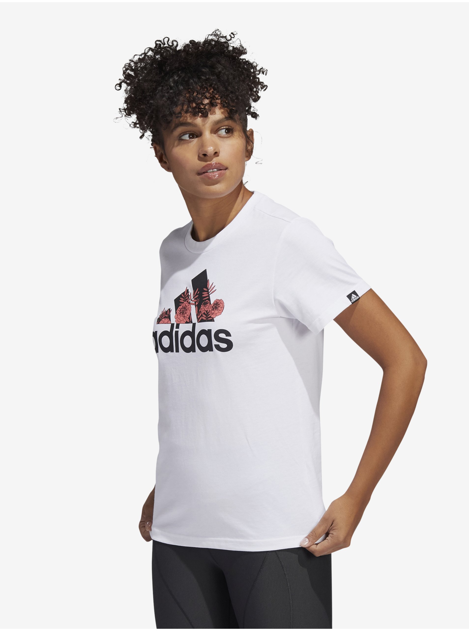 Levně Bílé dámské tričko adidas Performance