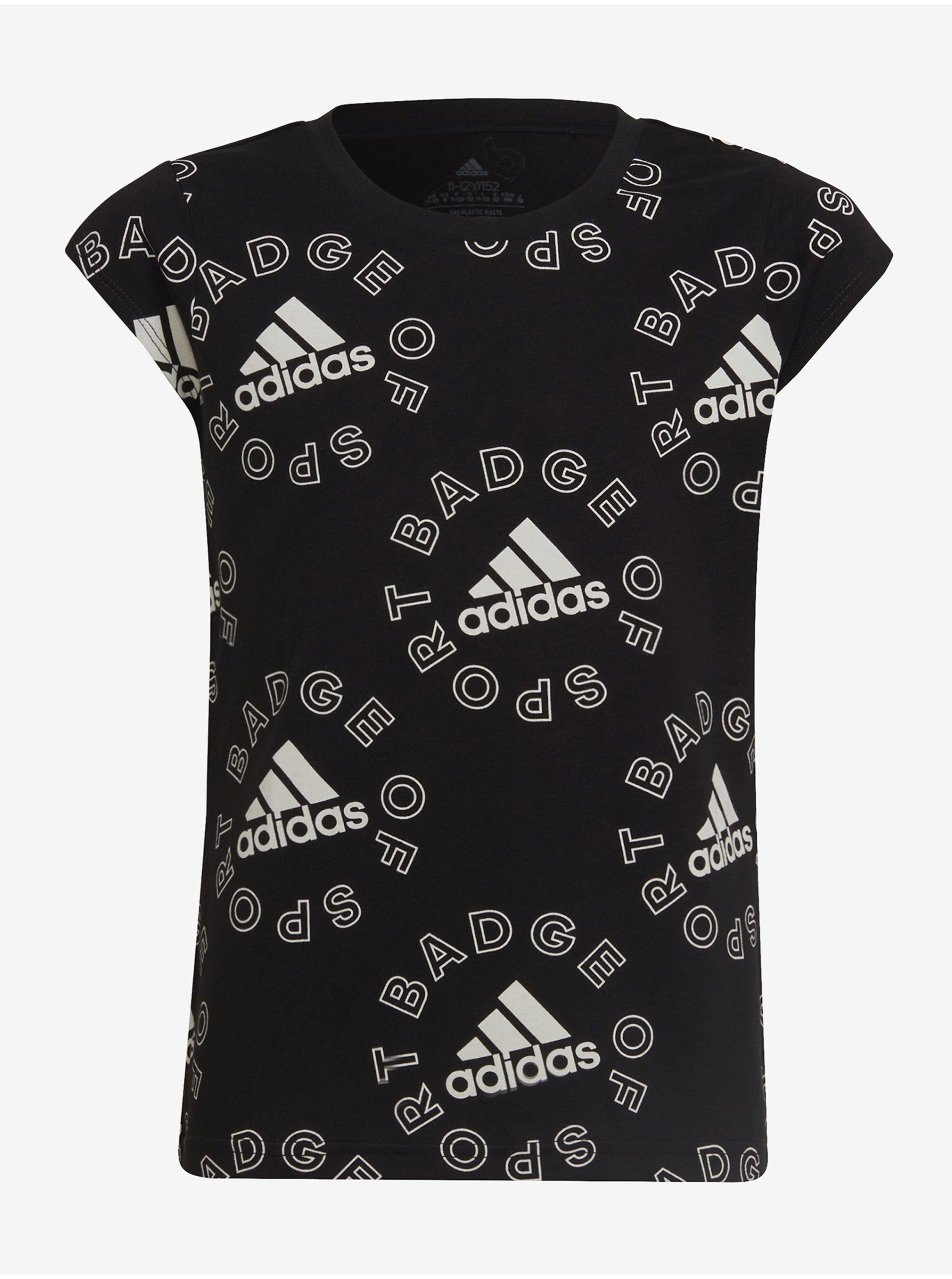 Lacno Čierne dievčenské vzorované tričko adidas Performance