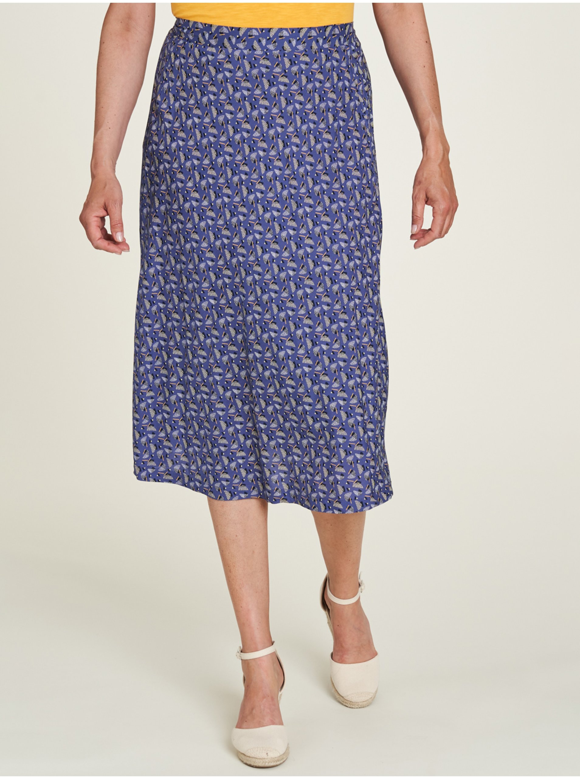 E-shop Fialová dámská vzorovaná midi sukně Tranquillo