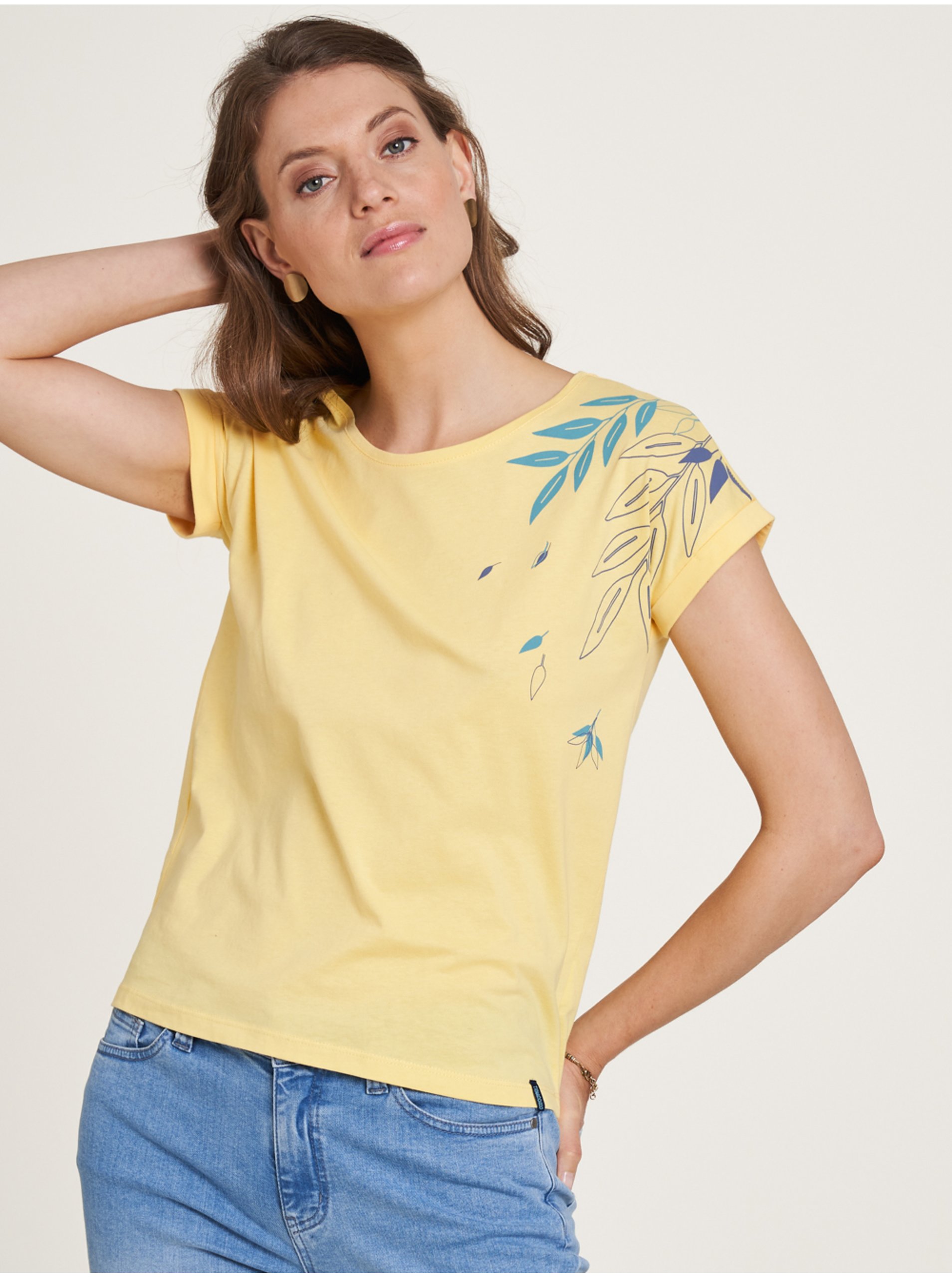 Levně Žluté dámské tričko Tranquillo