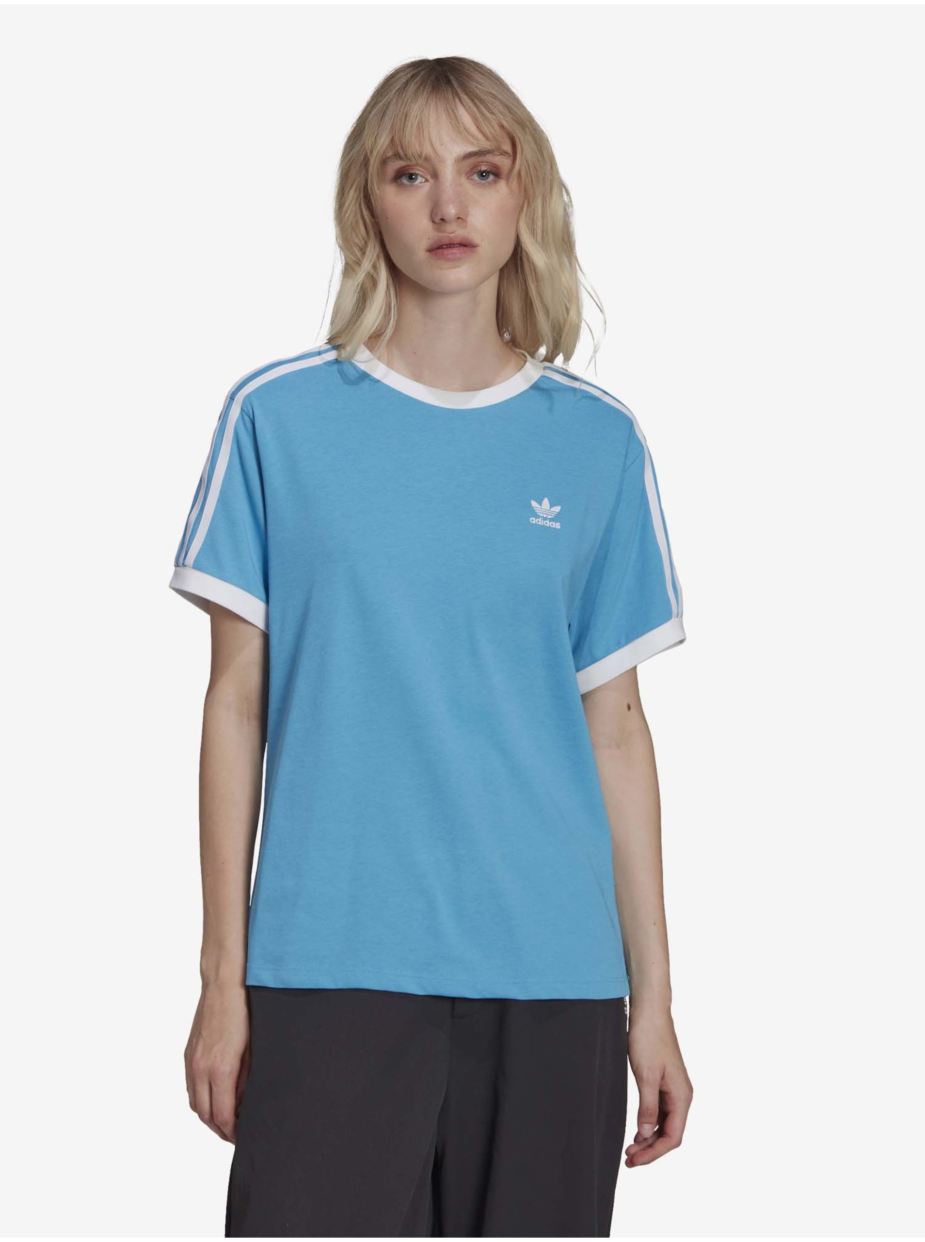 Levně Modré dámské tričko adidas Originals