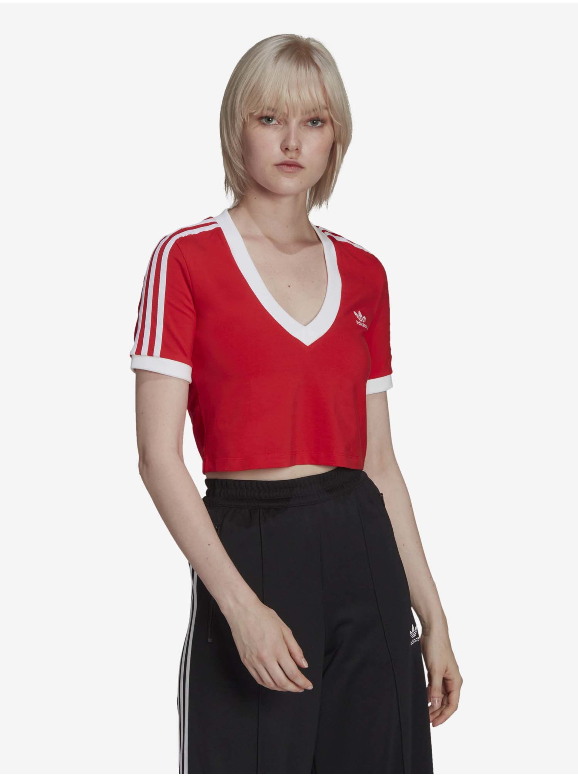 E-shop Červený dámsky crop top adidas Originals