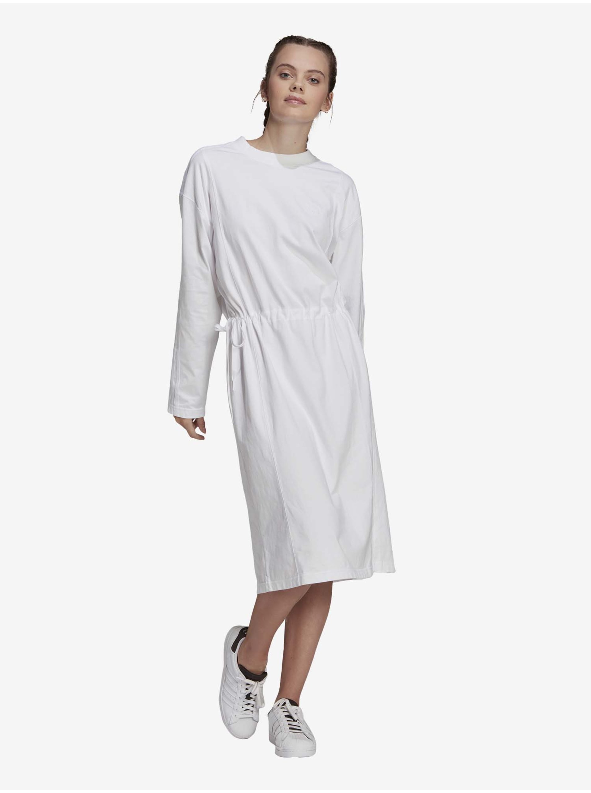 E-shop Bílé šaty adidas Originals