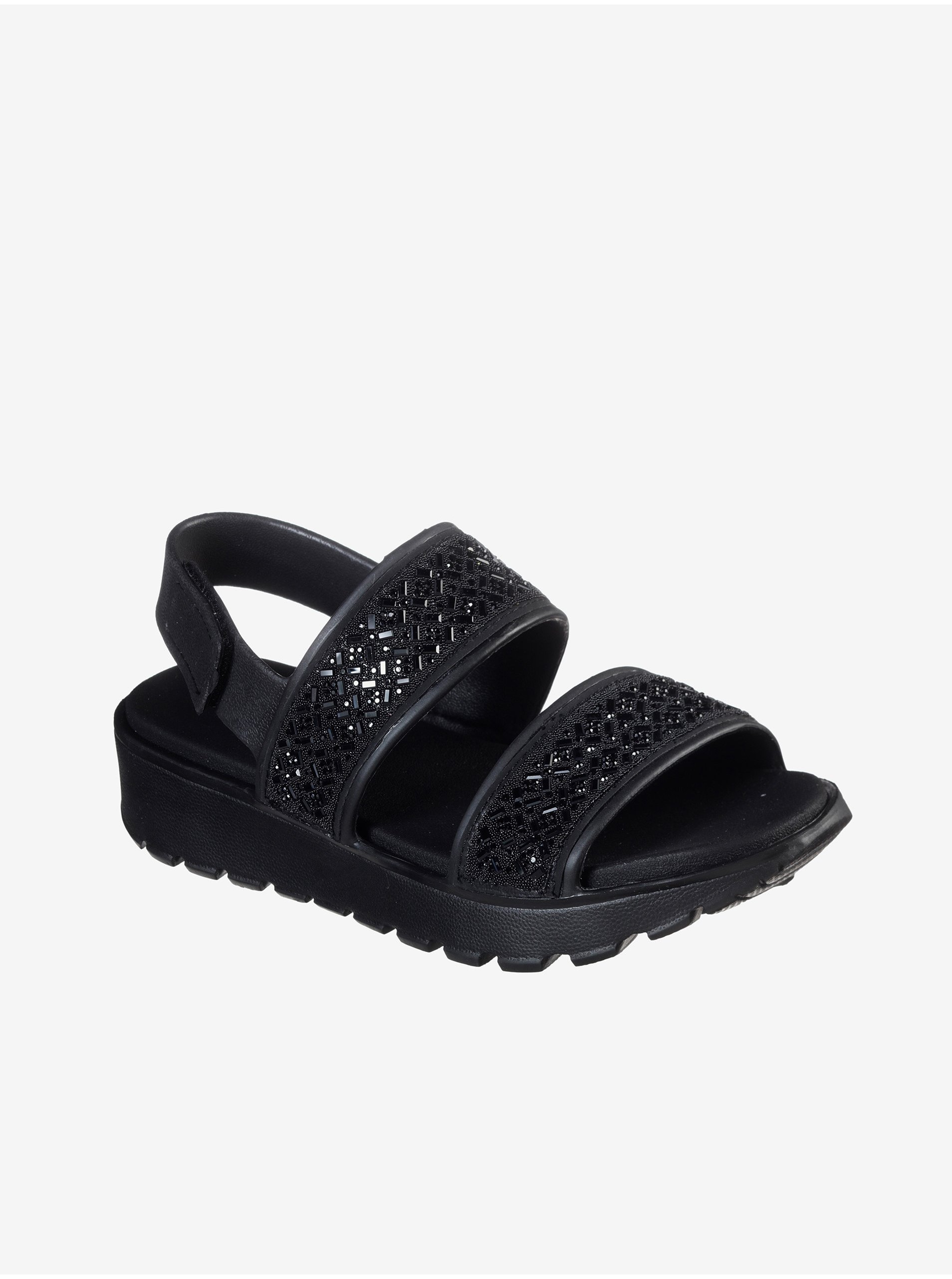 Lacno Čierne dámske sandále Skechers