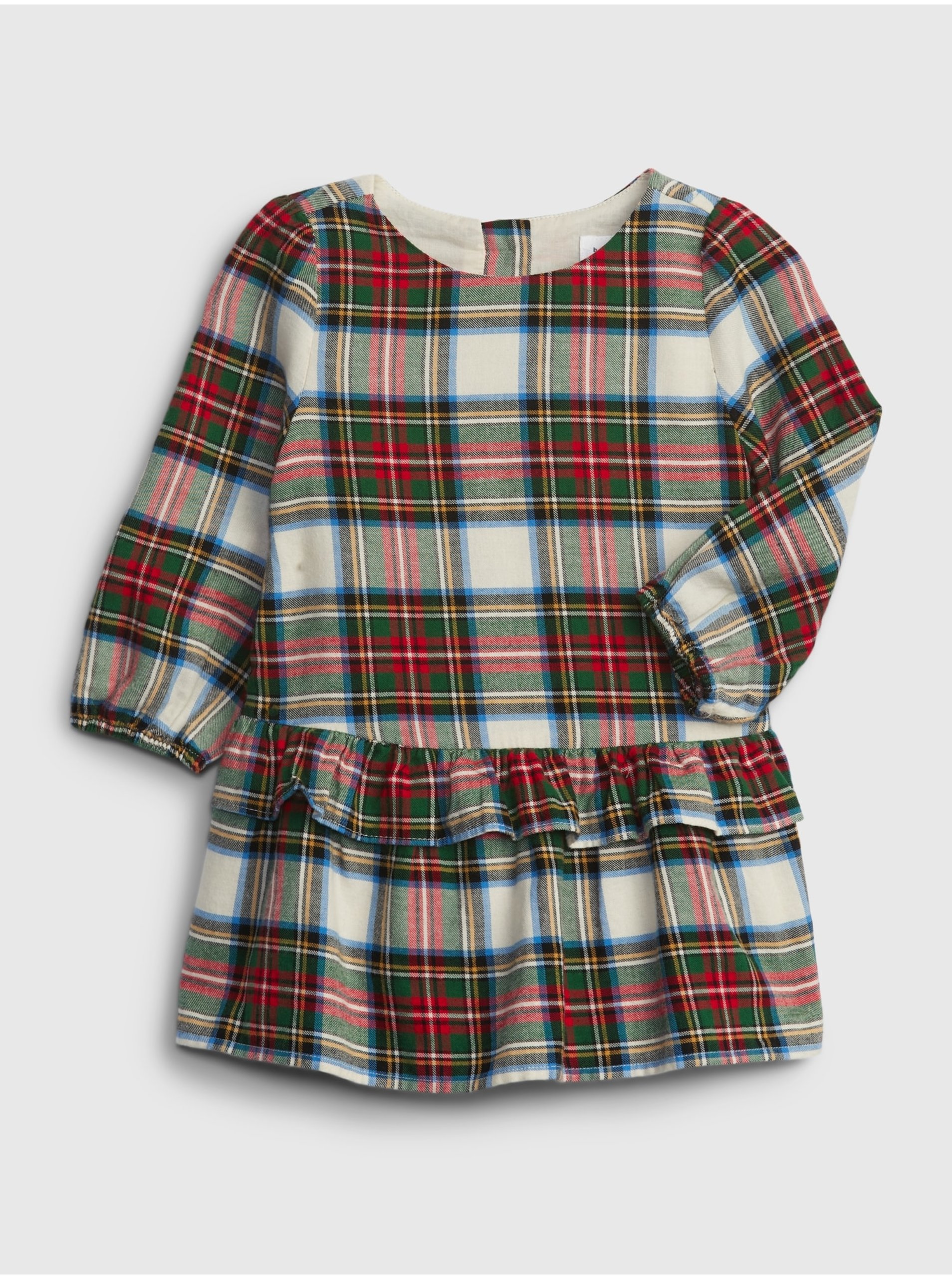 E-shop Krémové dievčenské kockované šaty GAP set