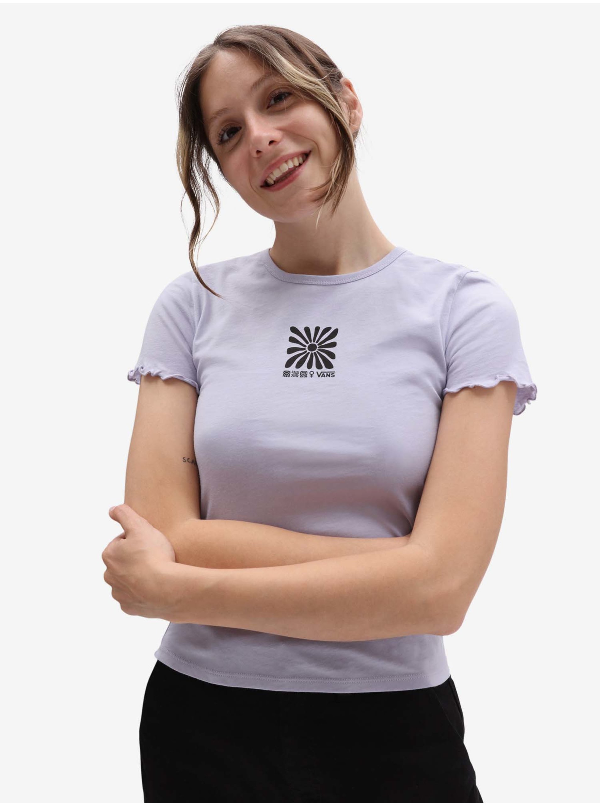 E-shop Světle fialové dámské tričko VANS