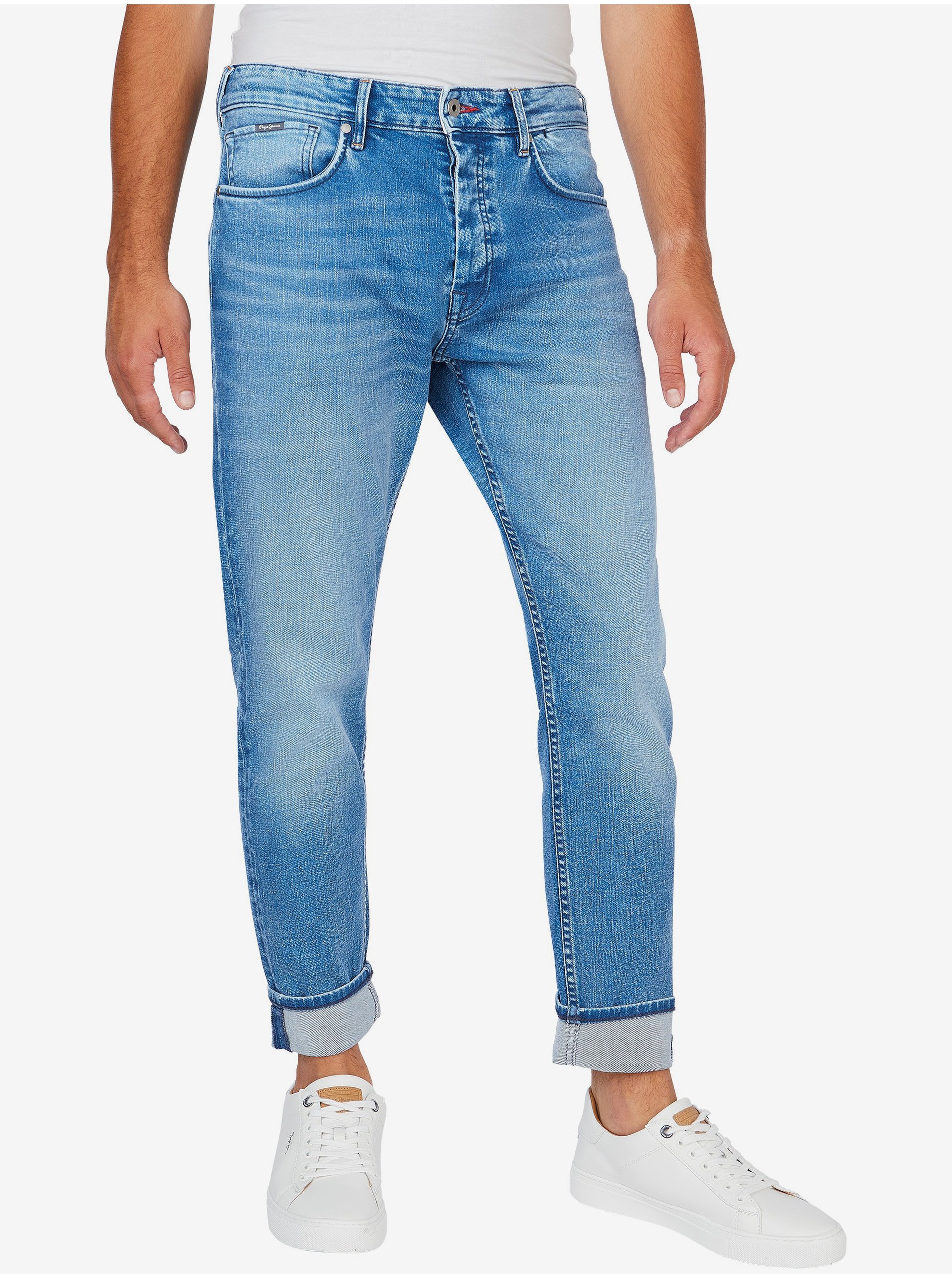 Levně Modré pánské zkrácené straight fit džíny Pepe Jeans Callen 2020