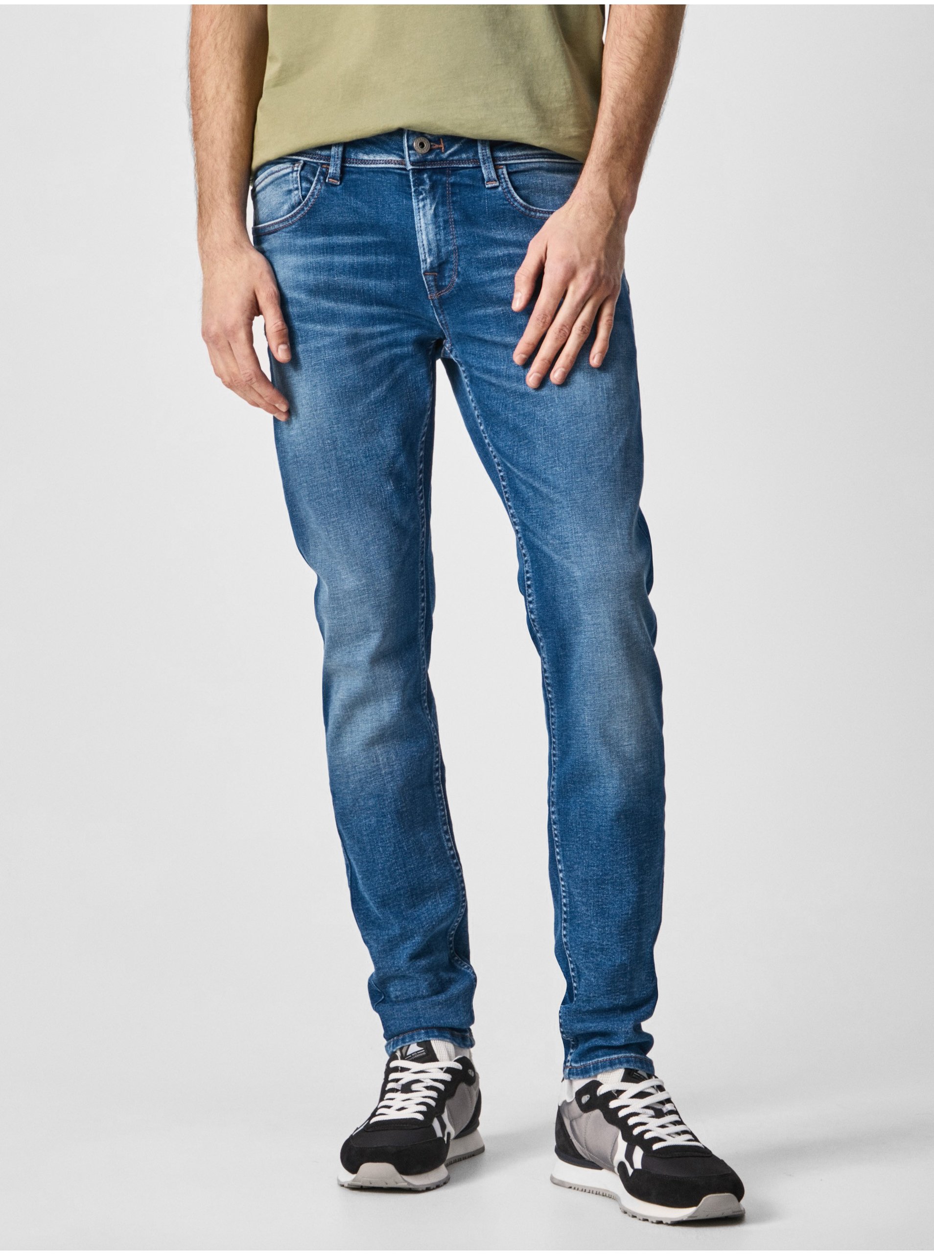 E-shop Modré pánské straight fit džíny Pepe Jeans Finsbury