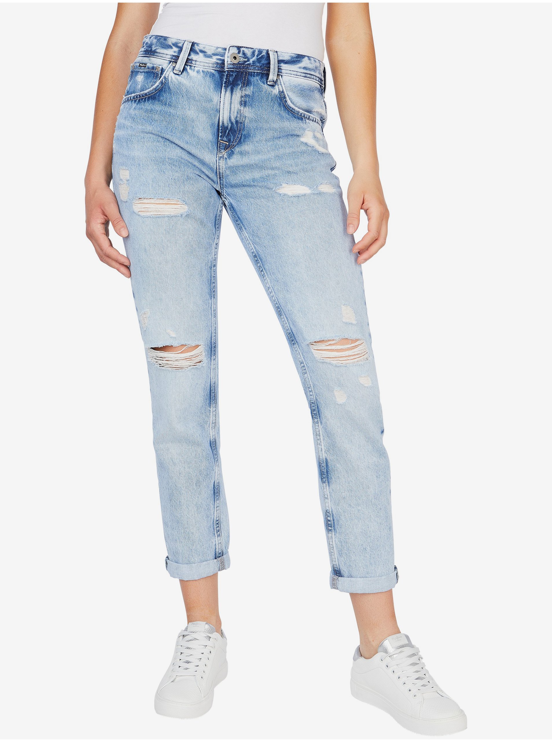 E-shop Světle modré dámské straight fit džíny Pepe Jeans Violet