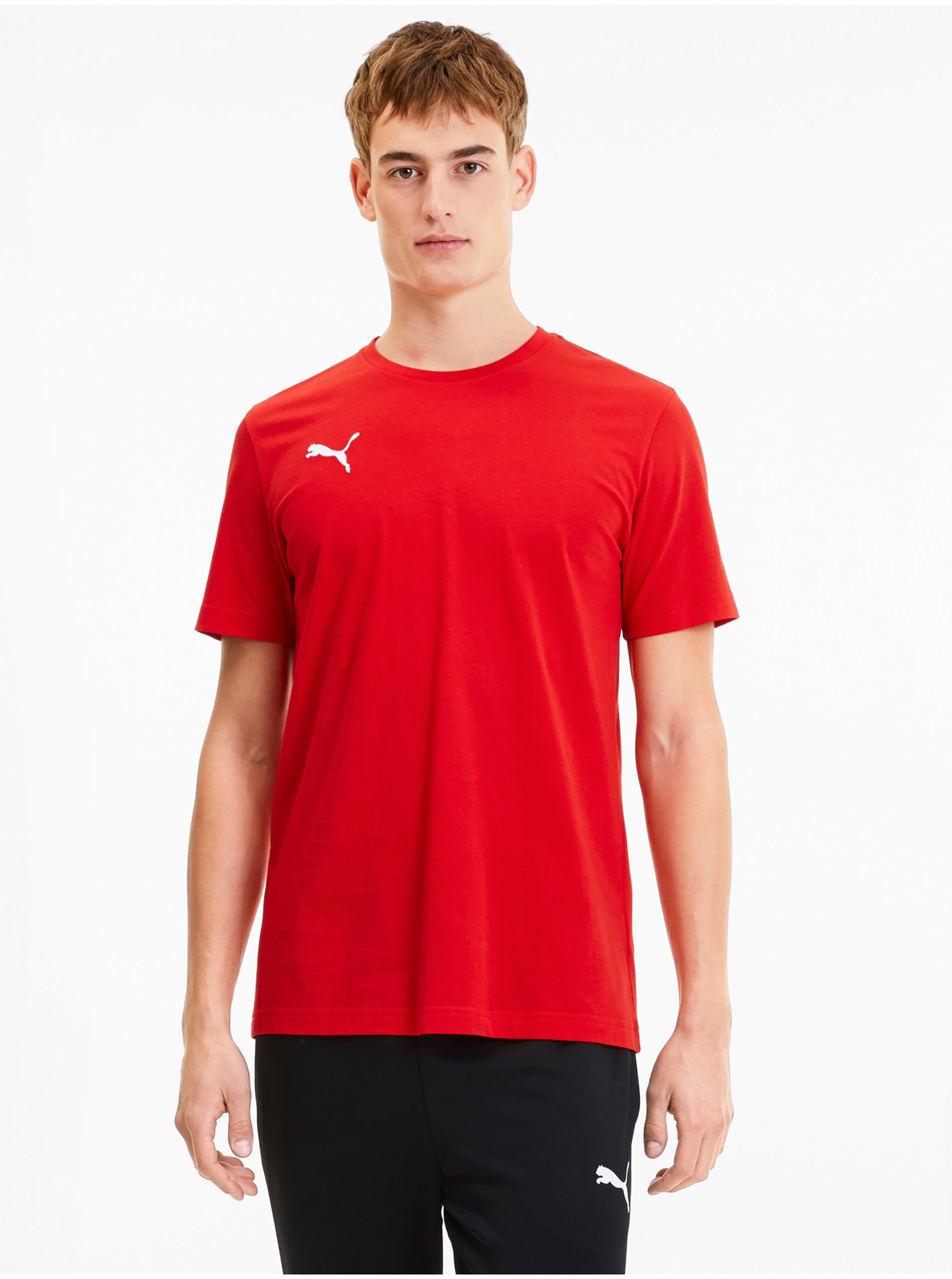 Lacno Červené pánske tričko Puma Team Goal