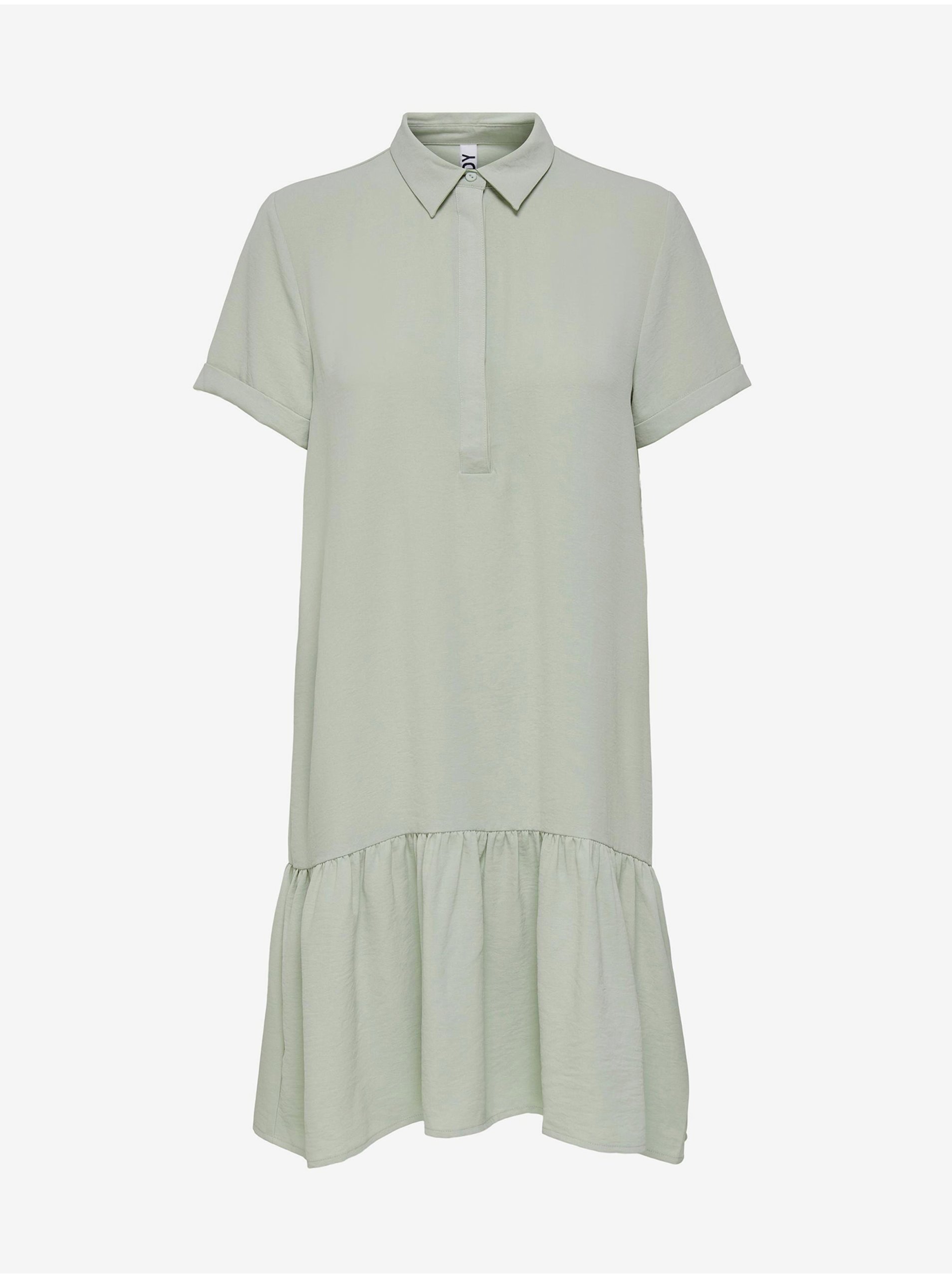 E-shop Svetlošedé košeľové šaty s volánom Jacqueline de Yong Lion